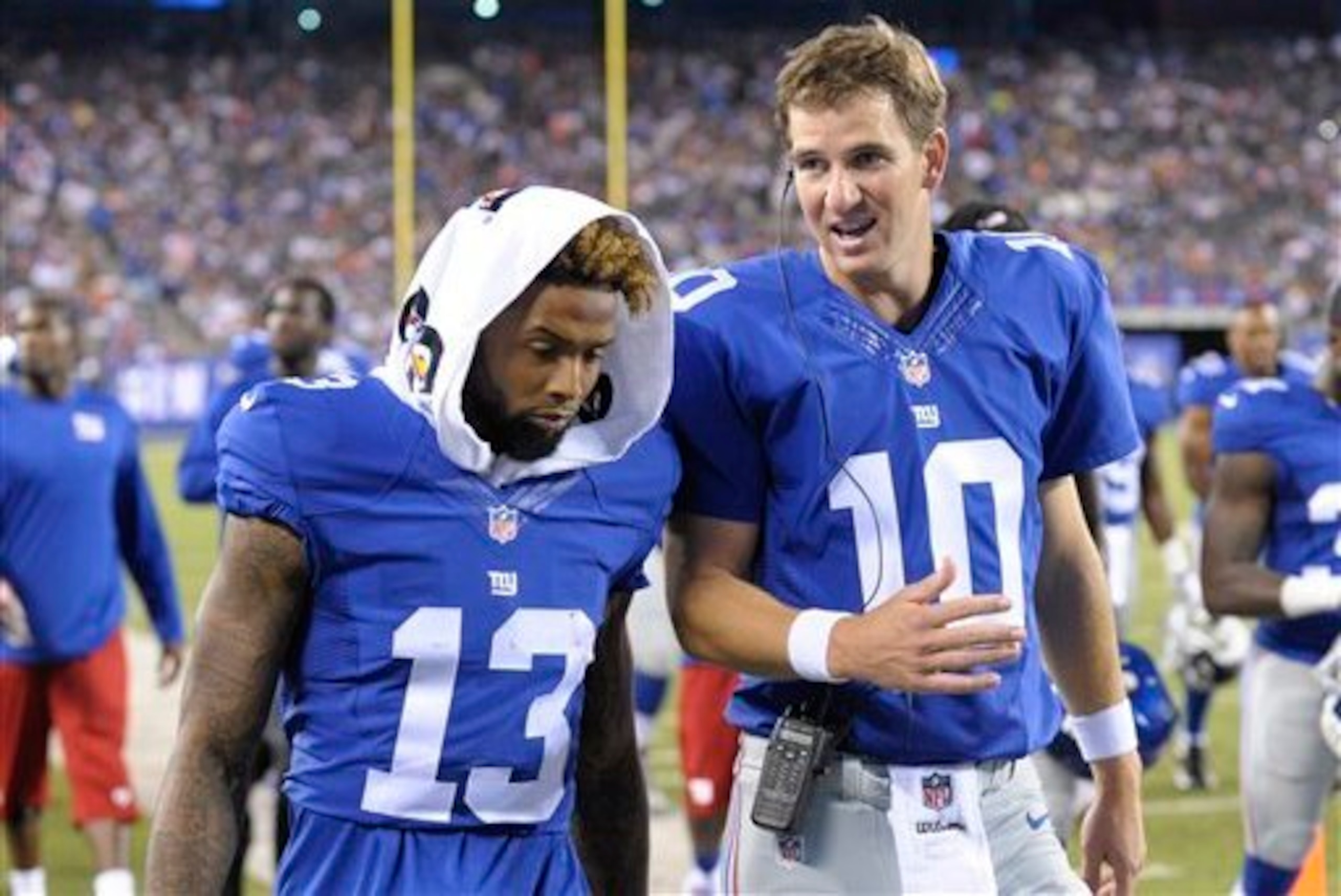 The Giants' favorite tandem of Manning and Beckham weren't on the same page Saturday night.