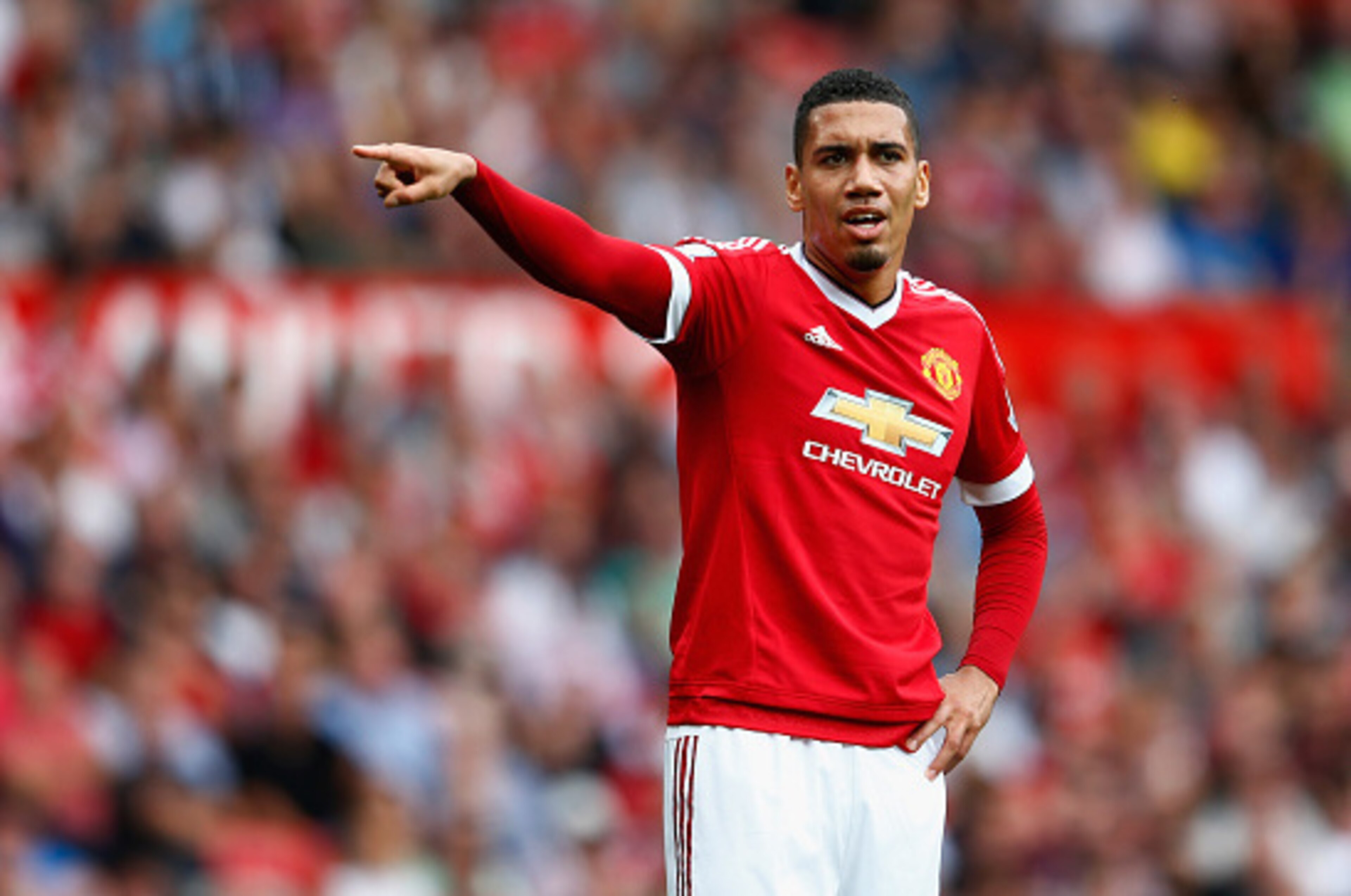 MANCHESTER, ENGLAND - AUGUST 22: Memphis Depay of Manchester United gestures during the Barclays Premier League match between Manchester United and Newcastle United at Old Trafford on August 22, 2015 in Manchester, England.  (Photo by Julian Finney/Getty 