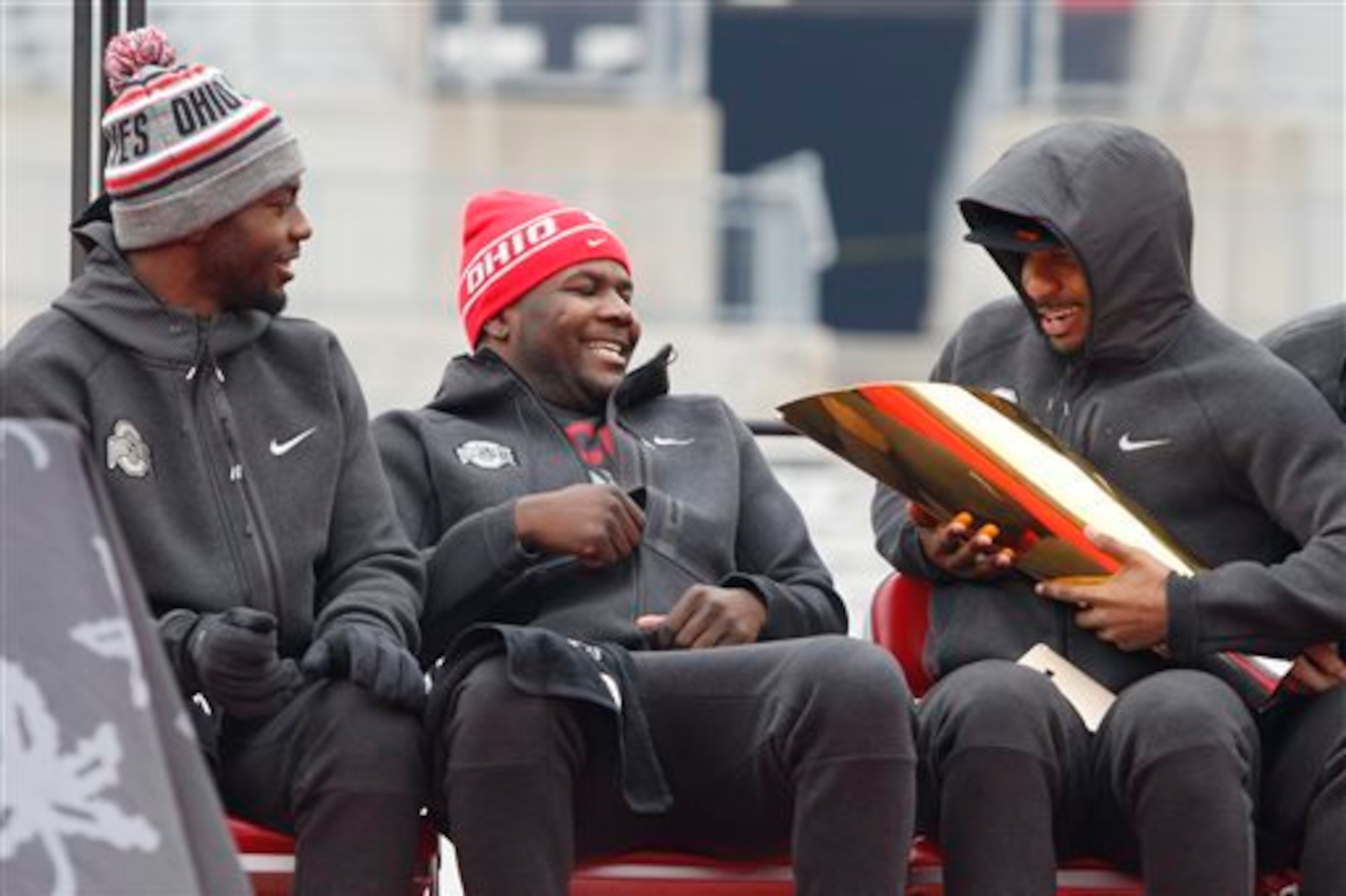 J.T. Barrett (left), Cardale Jones (center) and Braxton Miller (right). J.T. Barrett (left), Cardale Jones (center) and Braxton Miller (right).
