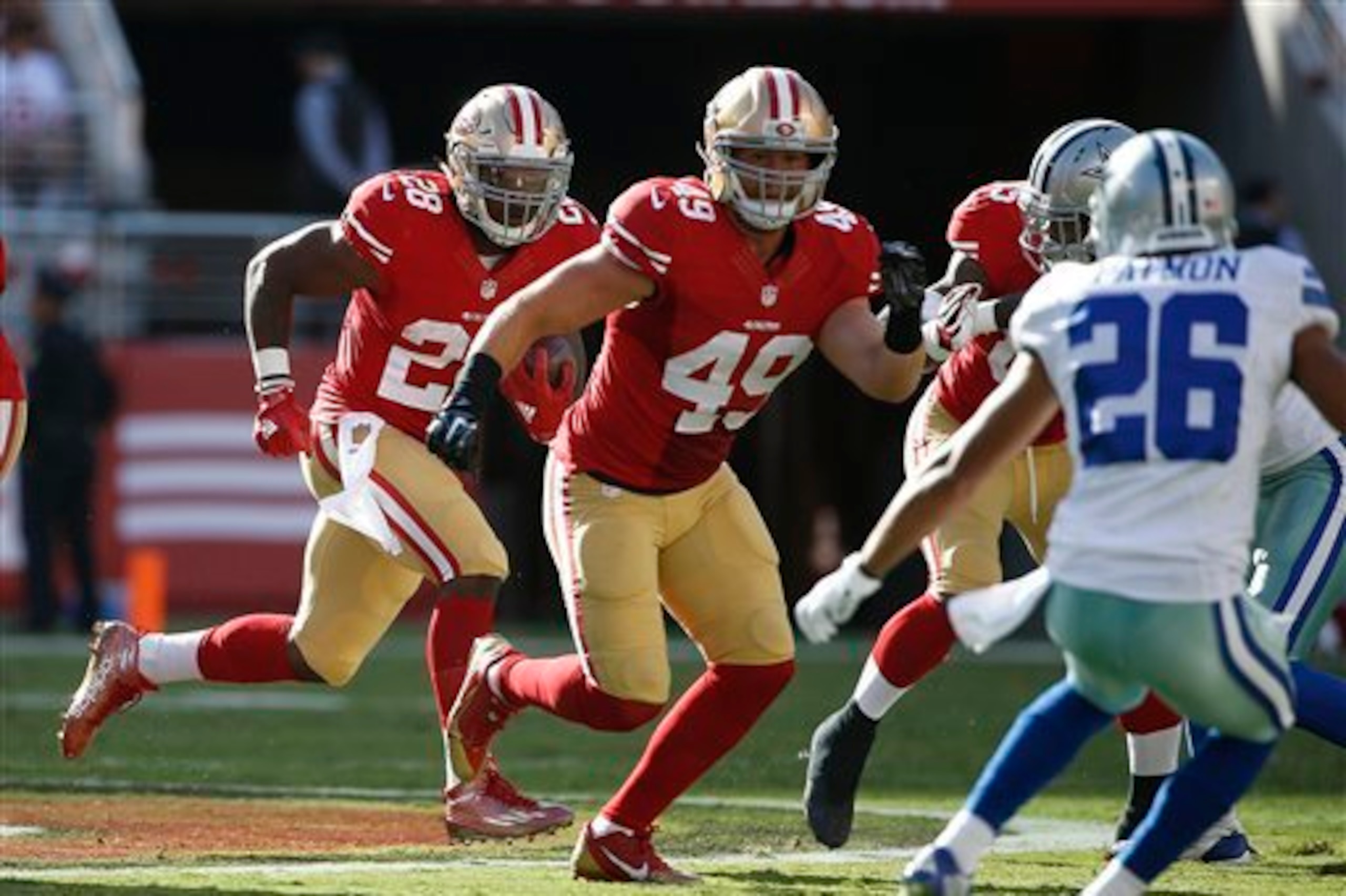 Bruce Miller's 2014 extension makes him a lock for the roster.