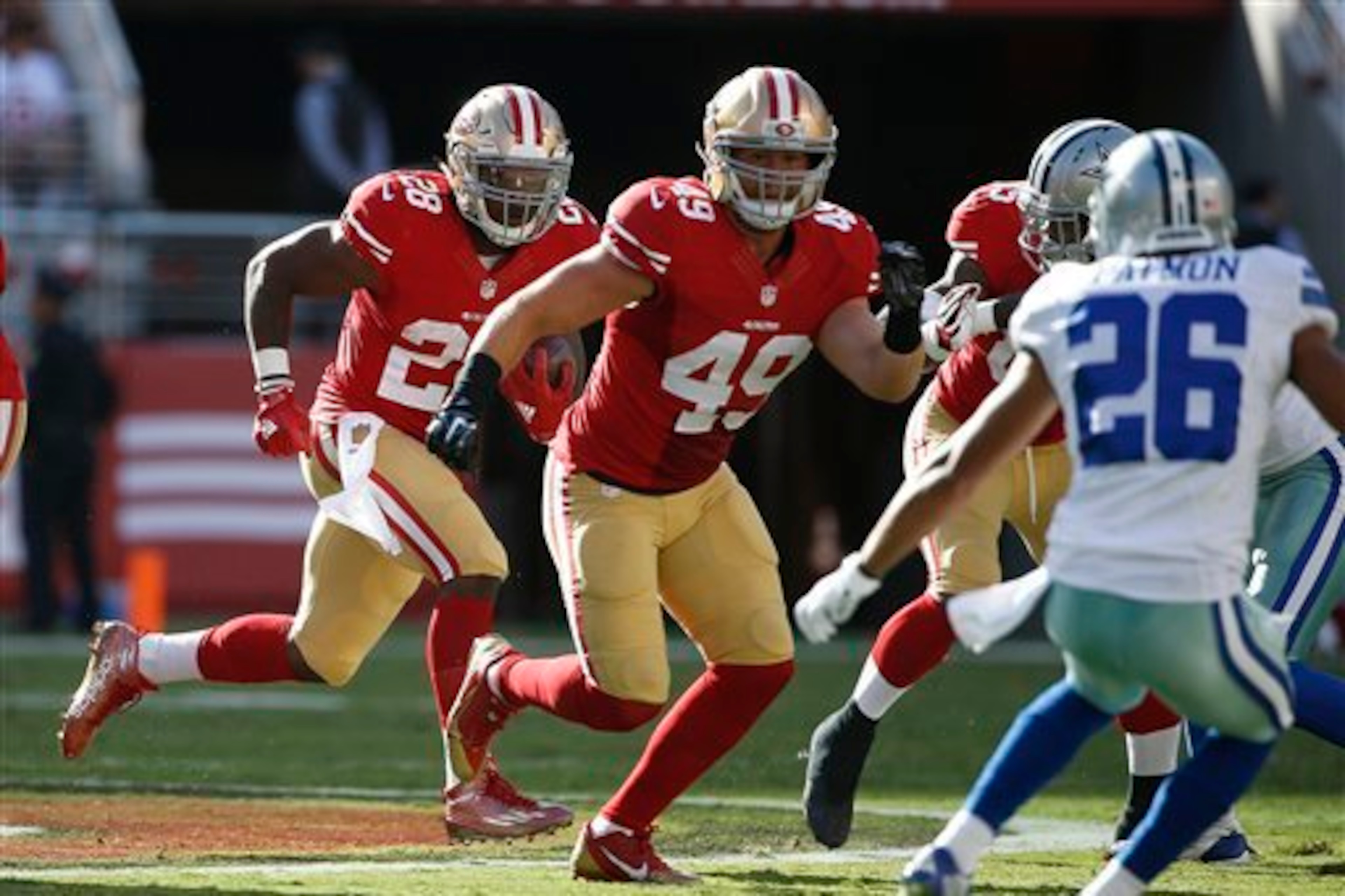 Bruce Miller's 2014 extension makes him a lock for the roster.