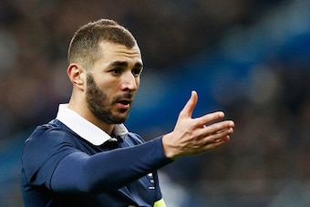 PARIS, FRANCE - MARCH 26:  Karim Benzema of France action during the International Friendly match between France and Brazil at the Stade de France on March 26, 2015 in Paris, France.  (Photo by Dean Mouhtaropoulos/Getty Images)