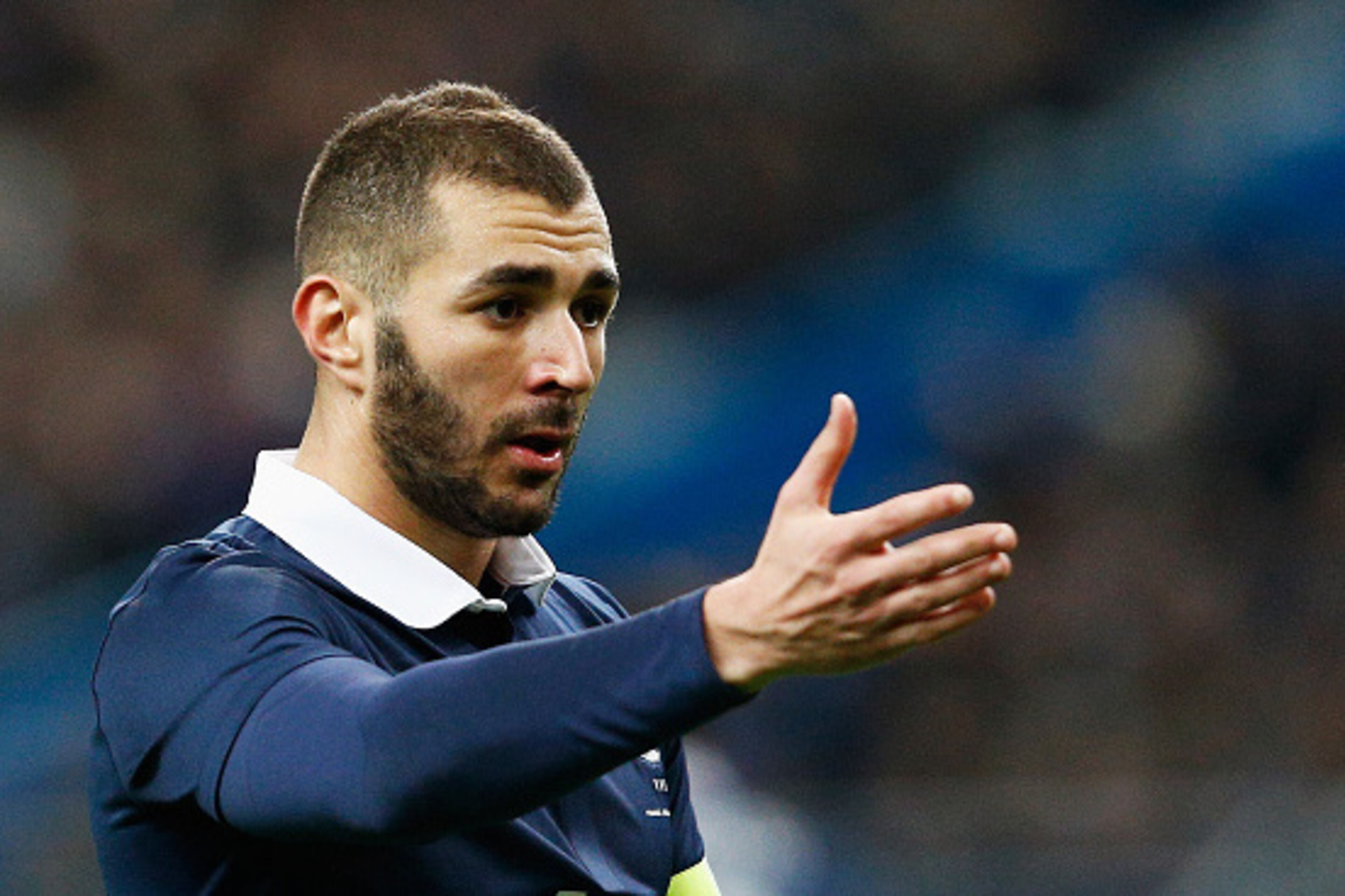 PARIS, FRANCE - MARCH 26:  Karim Benzema of France action during the International Friendly match between France and Brazil at the Stade de France on March 26, 2015 in Paris, France.  (Photo by Dean Mouhtaropoulos/Getty Images)