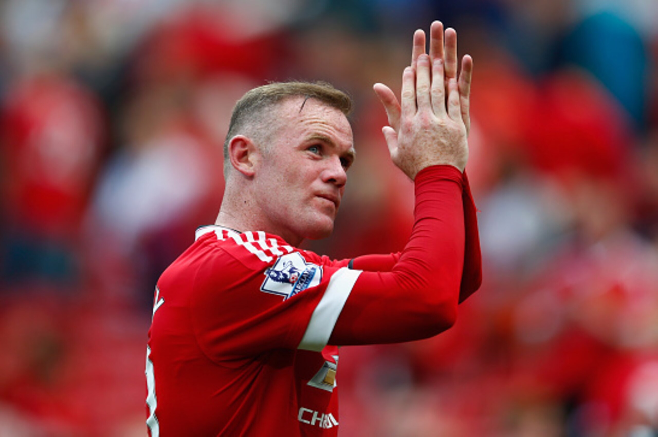MANCHESTER, ENGLAND - AUGUST 22:  Wayne Rooney of Manchester United applauds crowds after his team's 0-0 draw in the Barclays Premier League match between Manchester United and Newcastle United at Old Trafford on August 22, 2015 in Manchester, England.  (