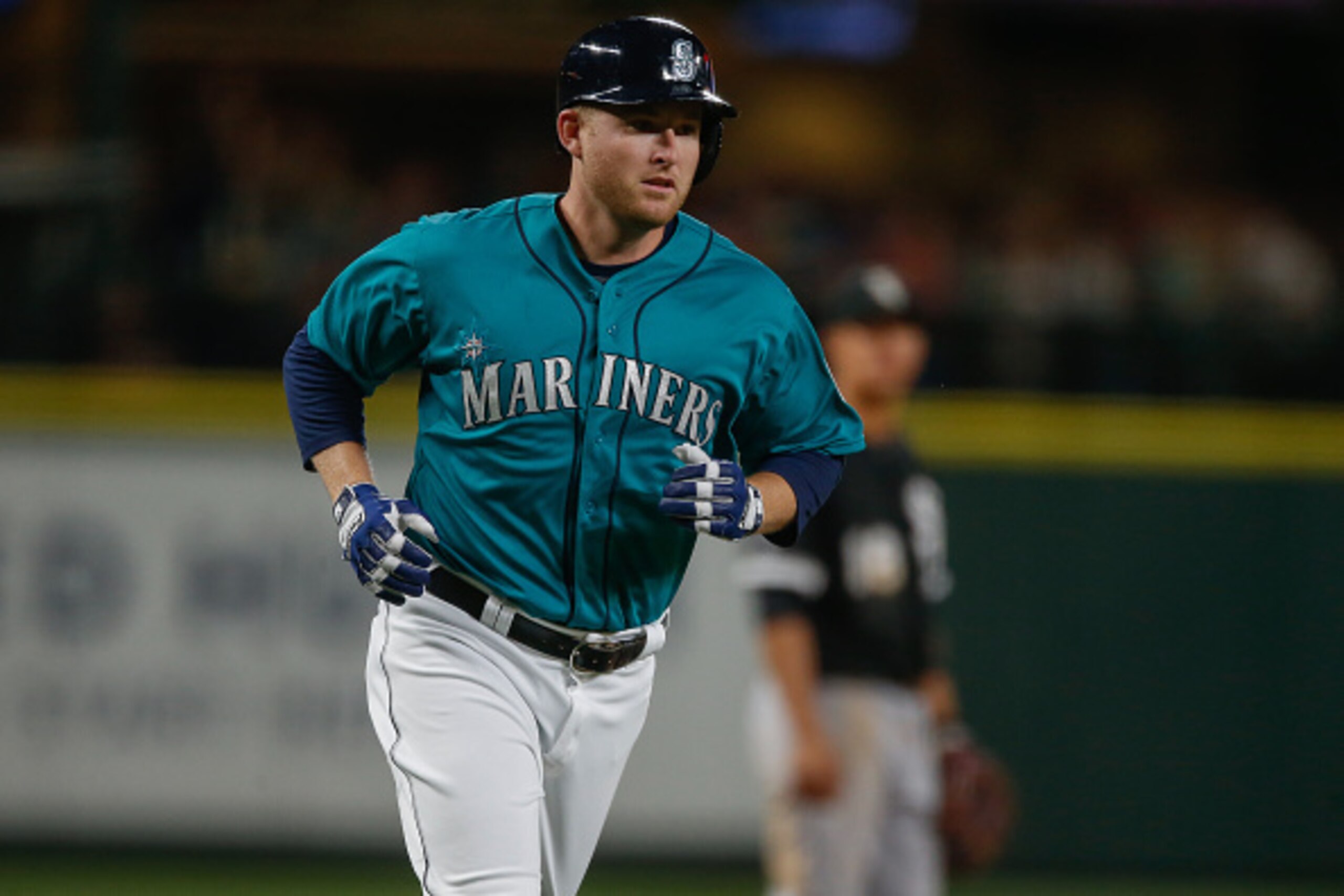 SEATTLE, WA - AUGUST 21:  Mark Trumbo #35 of the Seattle Mariners rounds the bases after hitting a three-run homer in the seventh inning against the Chicago White Sox at Safeco Field on August 21, 2015 in Seattle, Washington.  (Photo by Otto Greule Jr/Get