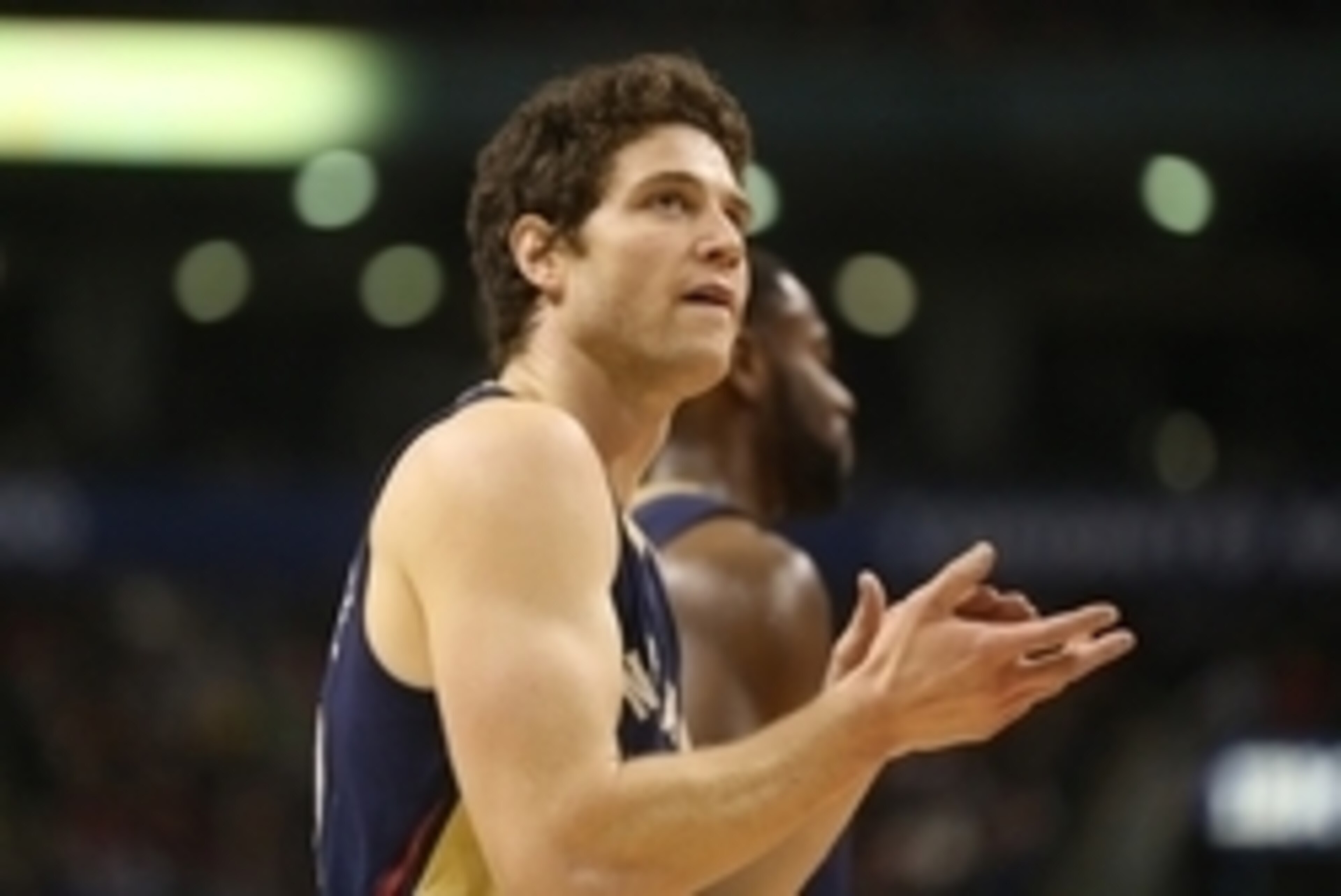 Jan 18, 2015; Toronto, Ontario, CAN; New Orleans Pelicans guard Jimmer Fredette (32) celebrates as a time-out is called against the Toronto Raptors at Air Canada Centre. The Pelicans beat the Raptors 95-93. Mandatory Credit: Tom Szczerbowski-USA TODAY Spo Jan 18, 2015; Toronto, Ontario, CAN; New Orleans Pelicans guard Jimmer Fredette (32) celebrates as a time-out is called against the Toronto Raptors at Air Canada Centre. The Pelicans beat the Raptors 95-93. Mandatory Credit: Tom Szczerbowski-USA TODAY Spo