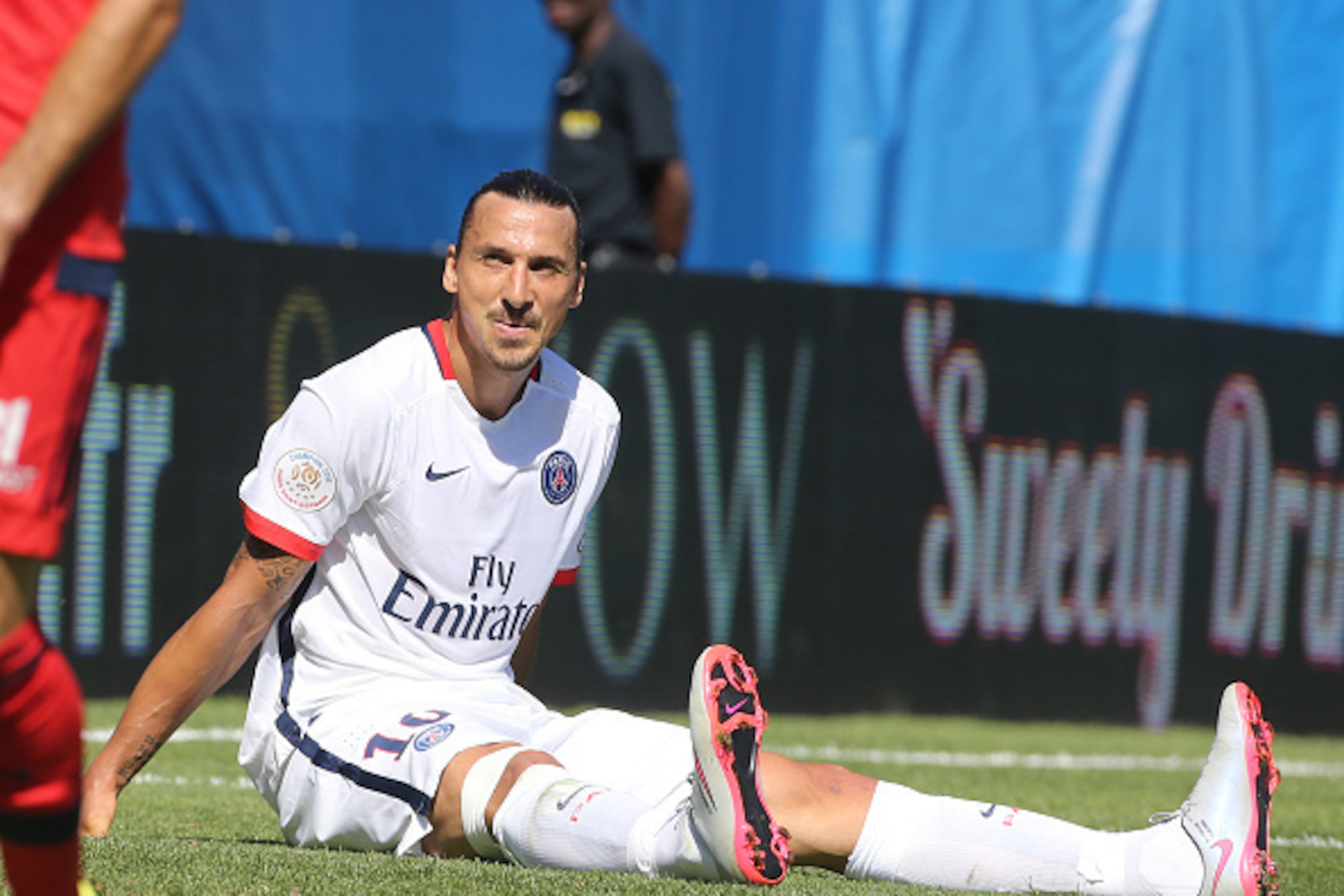 MONTREAL, QC  - AUGUST 1: Zlatan Ibrahimovic of PSG looks on during the 2015 Trophee des Champions between Paris Saint-Germain (PSG) and Olympique Lyonnais (OL) at Stade Saputo on August 1, 2015 in Montreal, Quebec, Canada. (Photo by Jean Catuffe/Getty Im