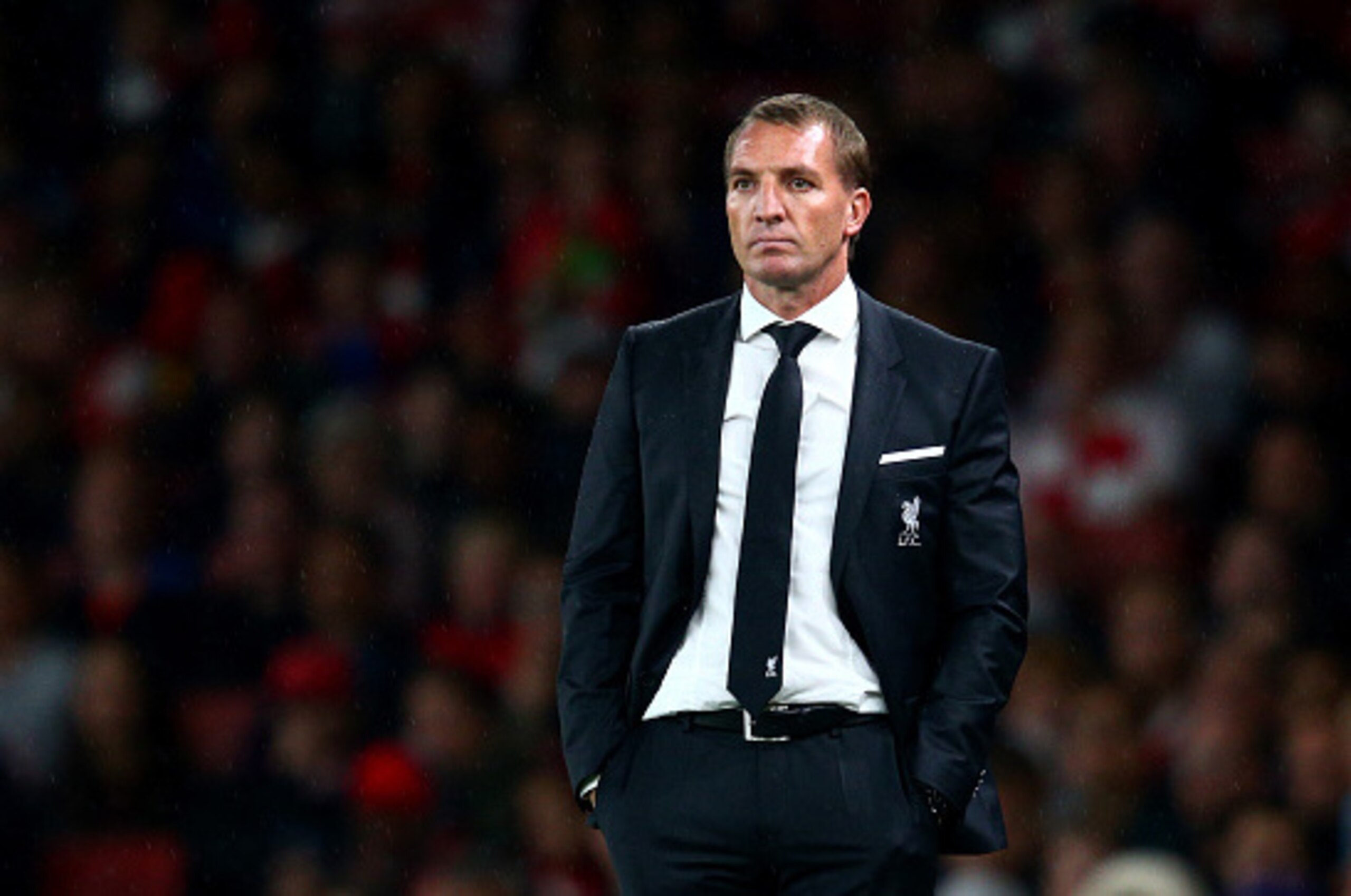 LONDON, ENGLAND - AUGUST 24:  Brendan Rodgers, manager of Liverpool looks on during the Barclays Premier League match between Arsenal and Liverpool at the Emirates Stadium on August 24, 2015 in London, United Kingdom.  (Photo by Clive Mason/Getty Images)