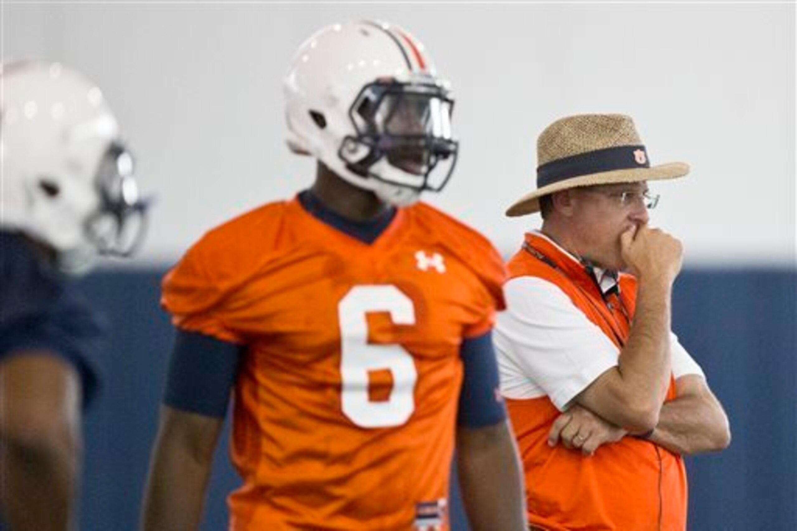 Auburn QB Jeremy Johnson and HC Gus Malzahn