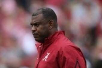 Apr 18, 2015; Tuscaloosa, AL, USA; Alabama Crimson Tide defensive backs coach Mel Tucker during the A-day game at Bryant Denny Stadium. Mandatory Credit: Marvin Gentry-USA TODAY Sports