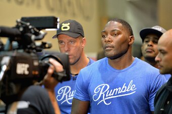 LAS VEGAS, NV - MAY 23:  Anthony Johnson backstage during the UFC 187 event at the MGM Grand Garden Arena on May 23, 2015 in Las Vegas, Nevada.  (Photo by Mike Roach/Zuffa LLC/Zuffa LLC via Getty Images)