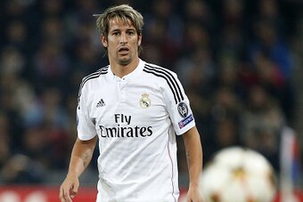 BASEL, SWITZERLAND - NOVEMBER 26: Fabio Coentrao of Real Madrid in action during the UEFA Champions League Group B match between FC Basel 1893 and Real Madrid CF at  St. Jakob-Park stadium on November 26, 2014 in Basel, Basel-Stadt, Switzerland. (Photo by