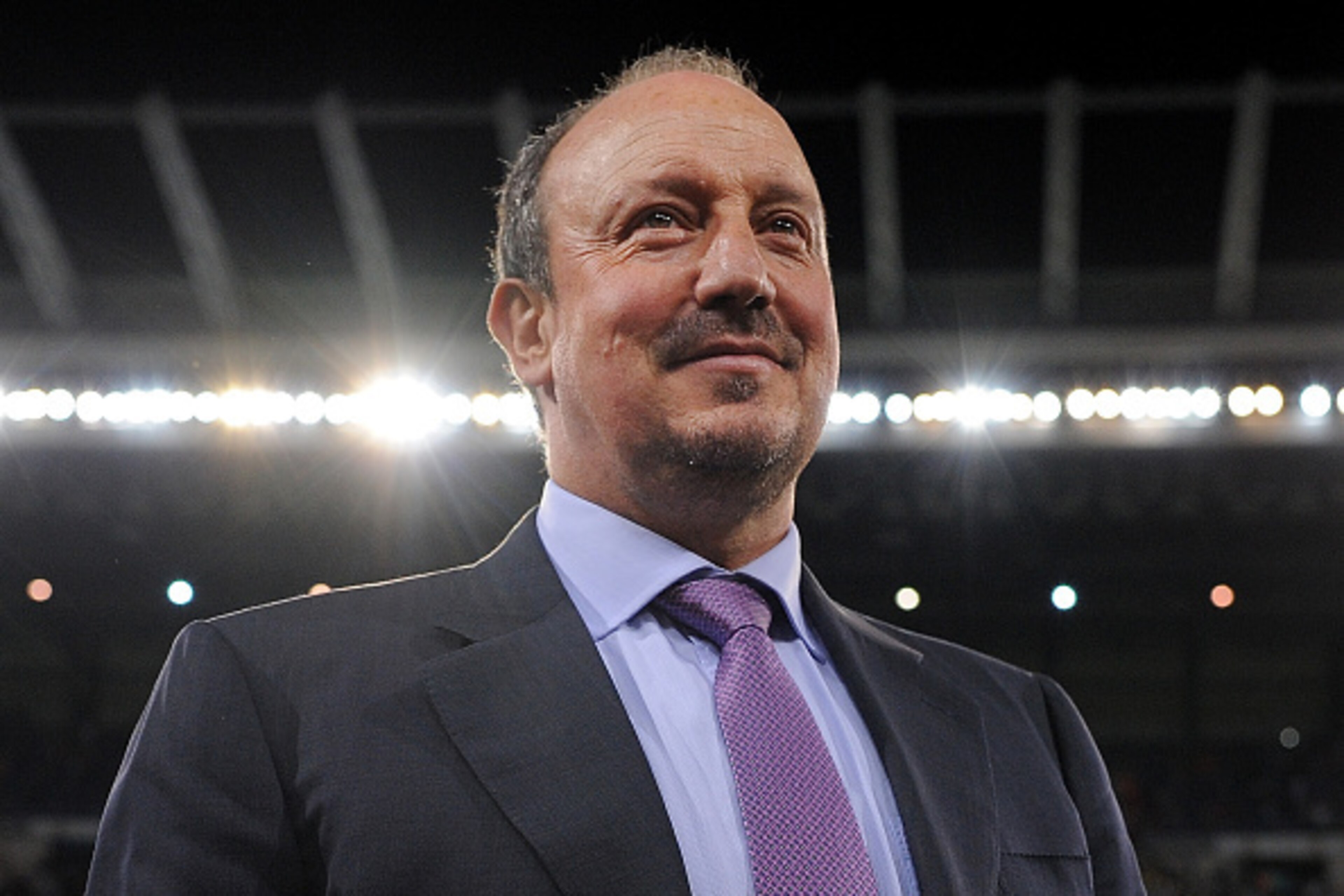 MADRID, SPAIN - AUGUST 18:  Head coach Rafa Benitez looks on after Real beat Galatasaray 2-1 in the Santiago Bernabeu Trophy match at Estadio Santiago Bernabeu on August 18, 2015 in Madrid, Spain.  (Photo by Denis Doyle/Getty Images,)