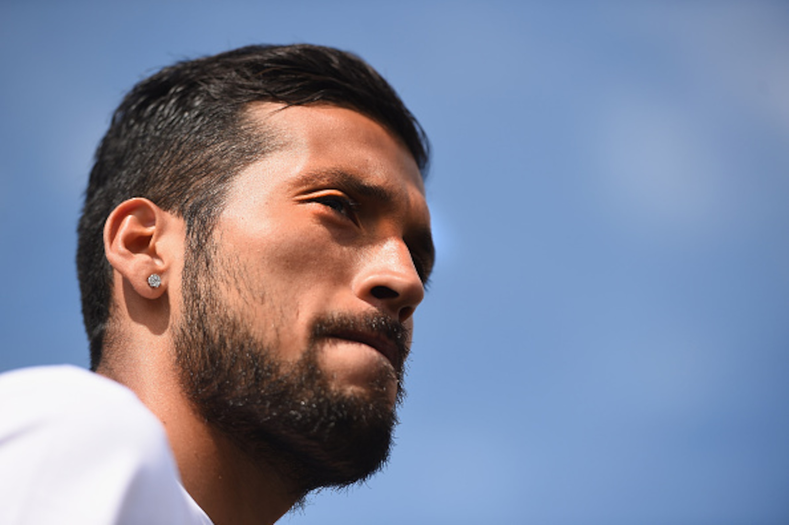 SAINT PETERSBURG, RUSSIA - JULY 20:  Ezequiel Garay of FC Zenit Saint Petersburg speaks to the media during a press conference at the Zenit Training Centre during a media tour of Russia 2018 FIFA World Cup venues on July 20, 2015 in Saint Petersburg, Russ