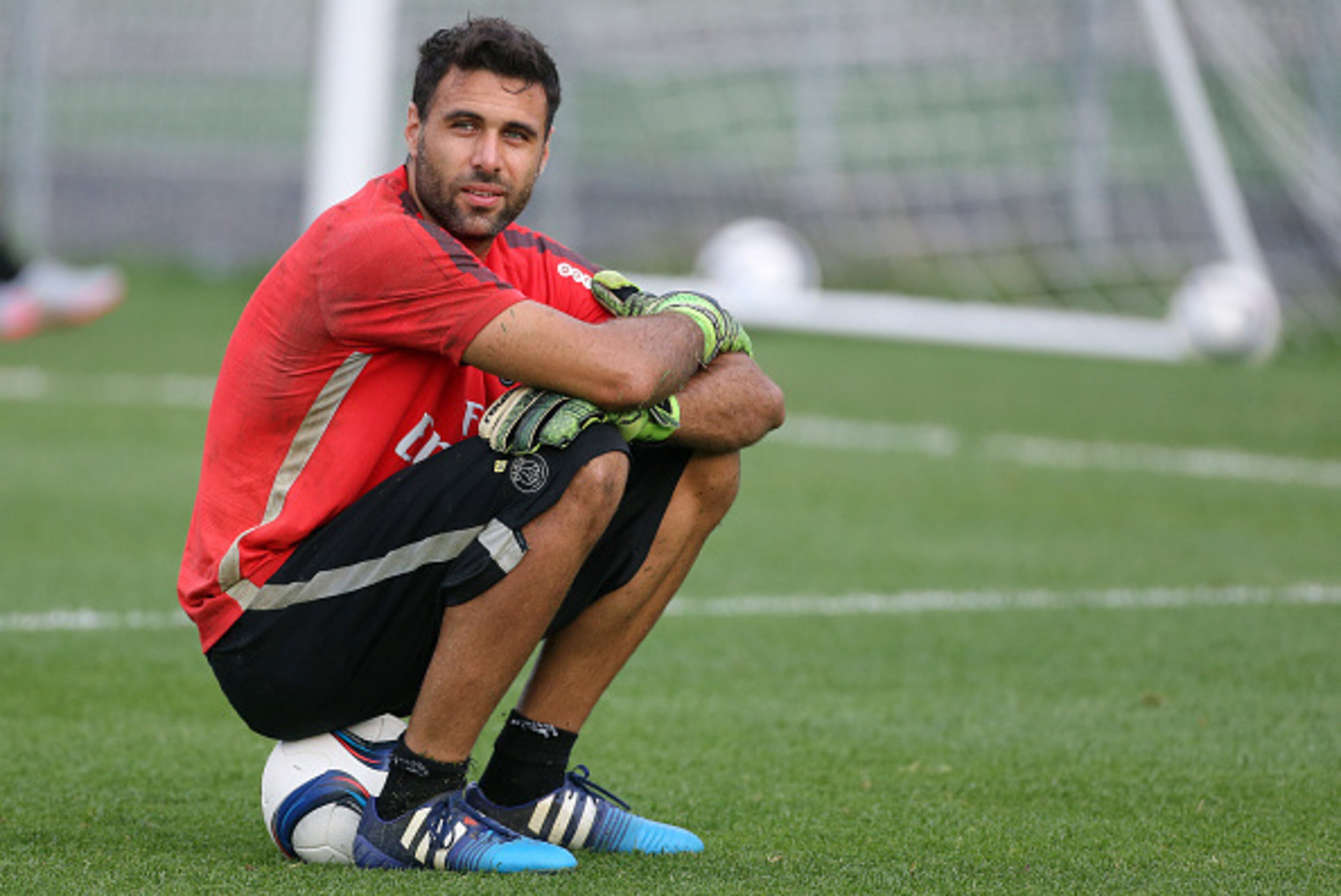 MONTREAL, QC  - JULY 30: Goalkeeper of PSG Salvatore Sirigu looks on during Paris Saint-Germain training session at Stade Saputo on July 30, 2015 in Montreal, Quebec, Canada. (Photo by Jean Catuffe/Getty Images)