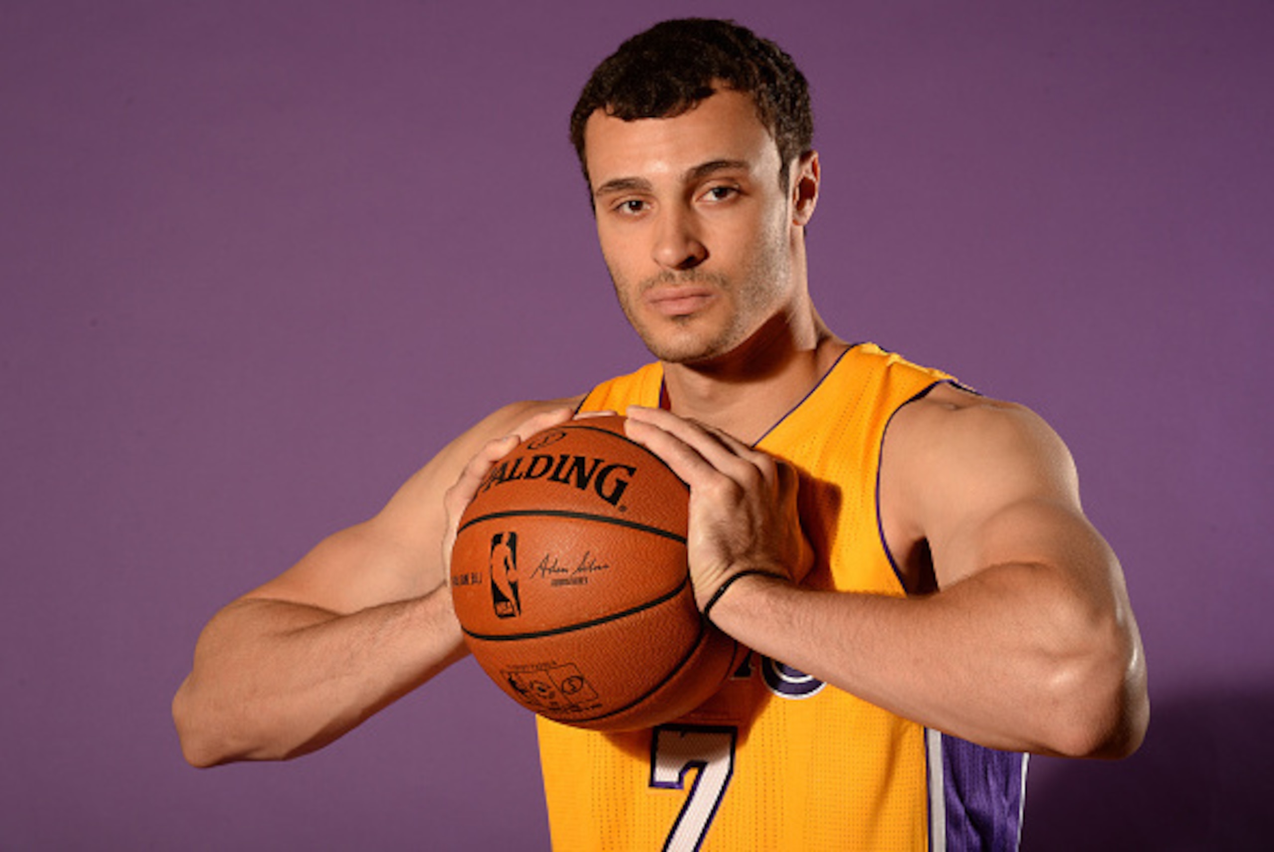 EL SEGUNDO, CA - JULY 6: Larry Nance Jr. #7 of the Los Angeles Lakers poses for a portrait at Toyota Sports Center on July 6, 2015 in El Segundo, California. NOTE TO USER: User expressly acknowledges and agrees that, by downloading and/or using this Phot EL SEGUNDO, CA - JULY 6: Larry Nance Jr. #7 of the Los Angeles Lakers poses for a portrait at Toyota Sports Center on July 6, 2015 in El Segundo, California. NOTE TO USER: User expressly acknowledges and agrees that, by downloading and/or using this Phot