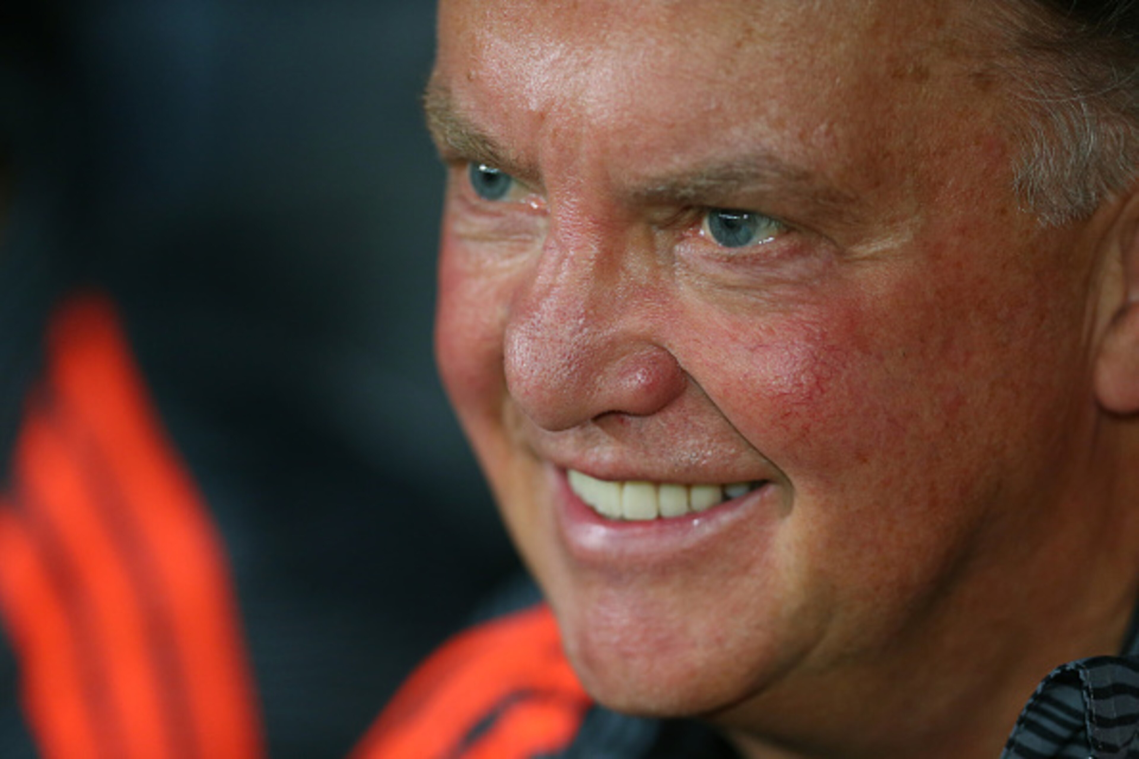 BRUGGE, BELGIUM - AUGUST 26: A smiling Louis van Gaal Manager of Manchester United before the UEFA Champions League Qualifying Round Play Off Second Leg between Club Brugge and Manchester United on August 26, 2015 in Brugge, Belgium. (Photo by Catherine I