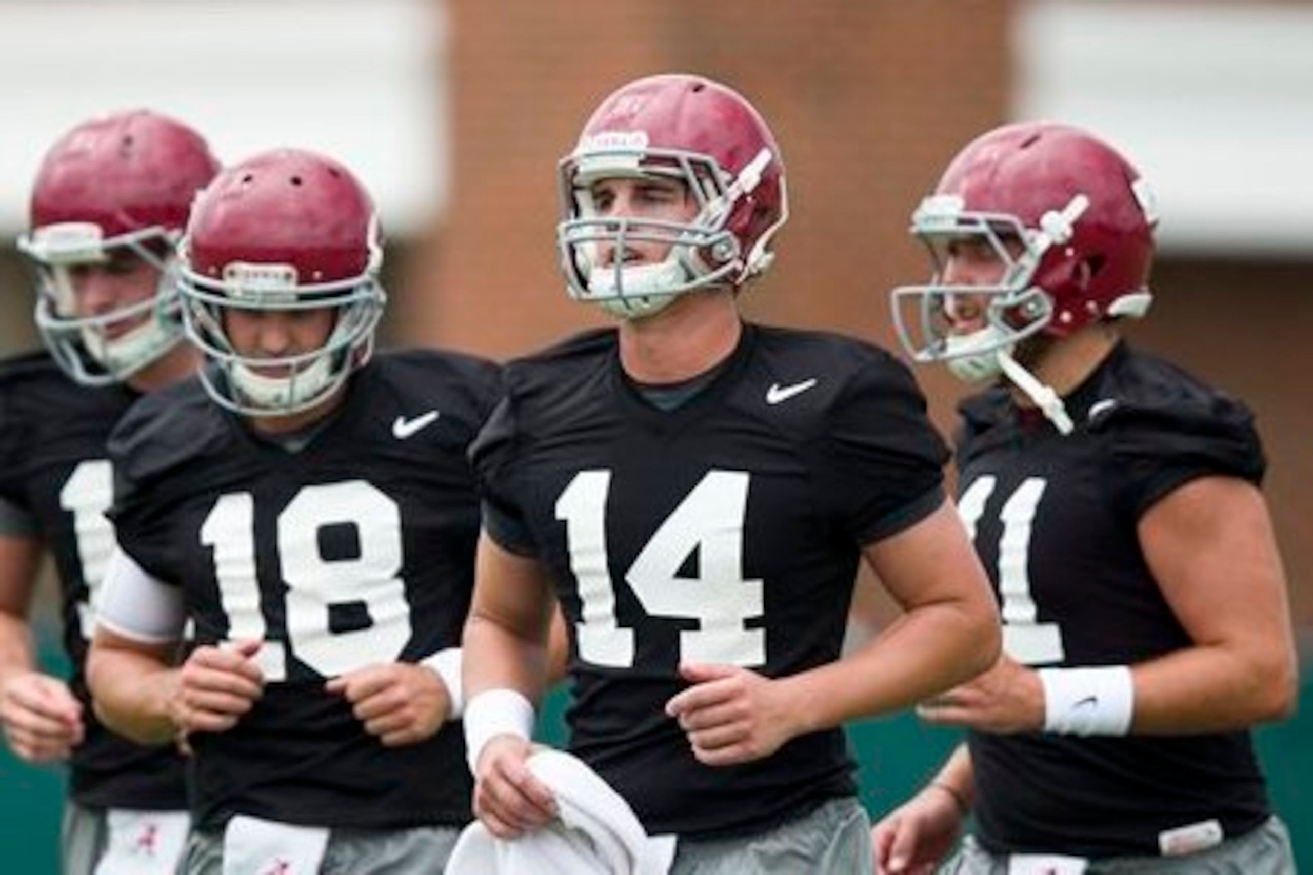 For now, Alabama's quarterback competition is between Cooper Bateman (18), Jake Coker (14) and Alec Morris (11).
