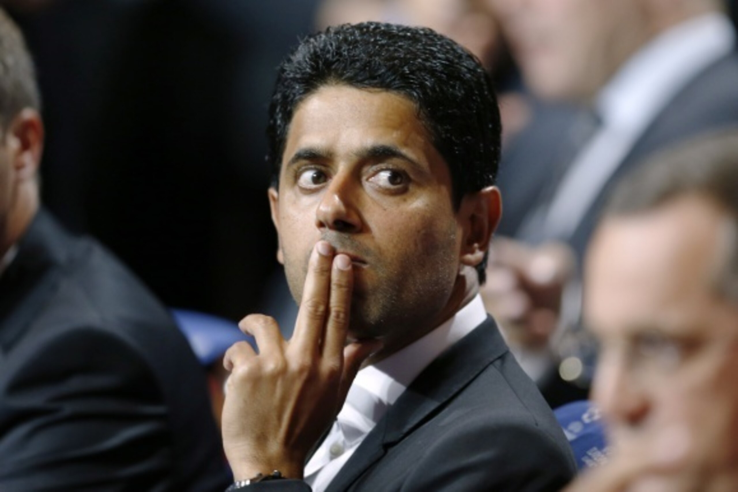 Paris Saint-Germains (PSG) Qatari president Nasser Al-Khelaifi attends the draw for the 2014/2015 European Champions League group stages, on August 28, 2014 in Monaco. Champions Real Madrid will play five-time former winners Liverpool while fellow Spanish