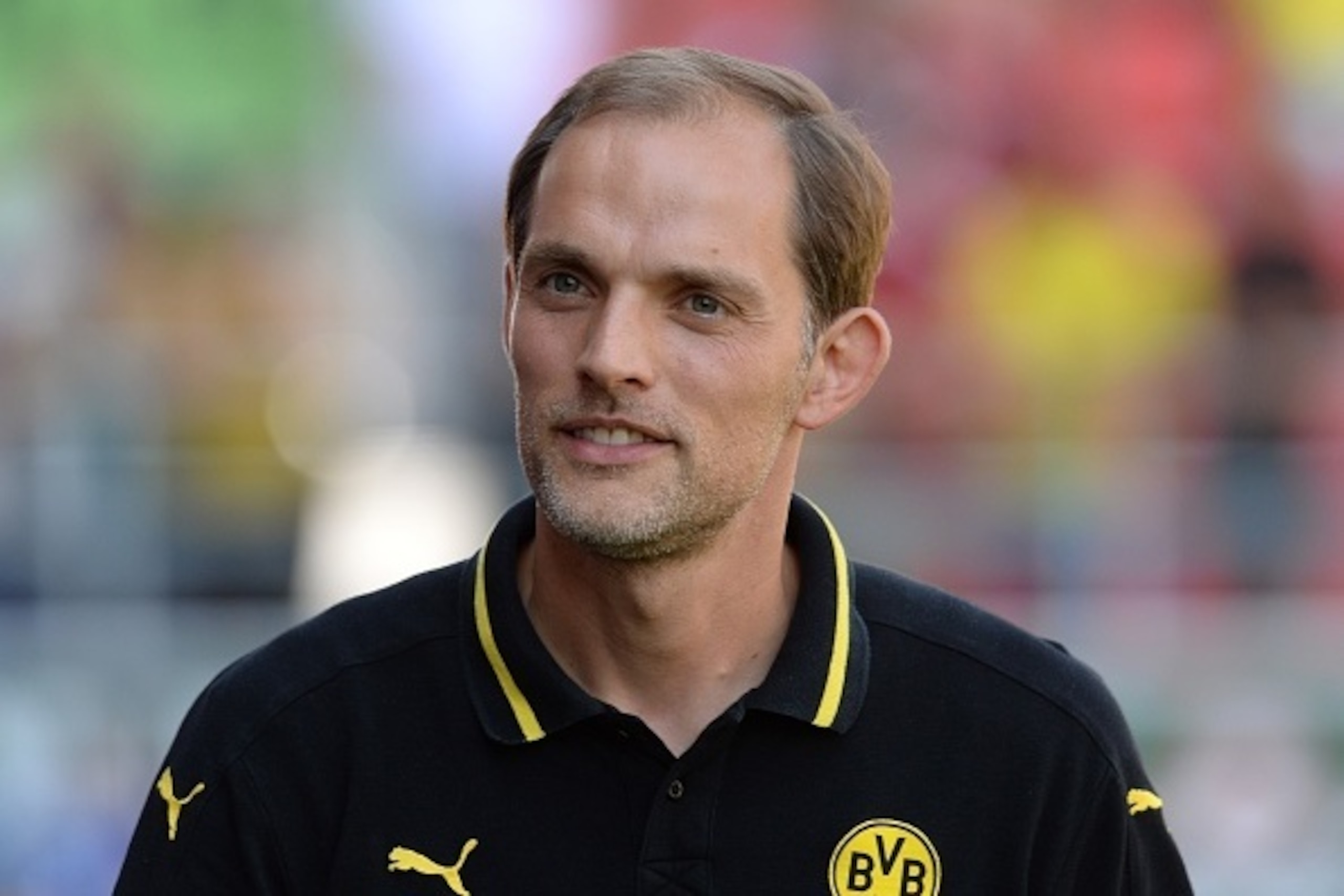 Dortmund's headcoach Thomas Tuchel looks on ahead of the German first division Bundesliga football match FC Ingolstadt 04 vs Borussia Dortmund, on August 23, 2015 in Ingolstadt, southern Germany. AFP PHOTO / CHRISTOF STACHE
RESTRICTIONS: DURING MATCH T Dortmund's headcoach Thomas Tuchel looks on ahead of the German first division Bundesliga football match FC Ingolstadt 04 vs Borussia Dortmund, on August 23, 2015 in Ingolstadt, southern Germany. AFP PHOTO / CHRISTOF STACHE
RESTRICTIONS: DURING MATCH T