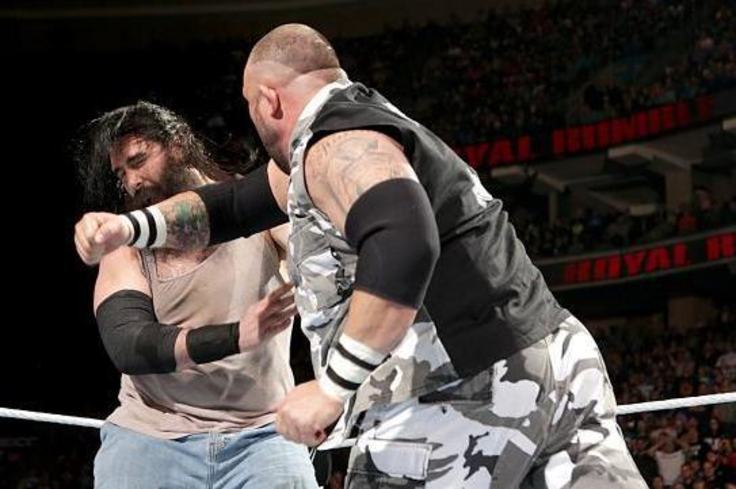 Bubba Ray Dudley clocks Luke Harper at this year's Royal Rumble. Bubba Ray Dudley clocks Luke Harper at this year's Royal Rumble.
