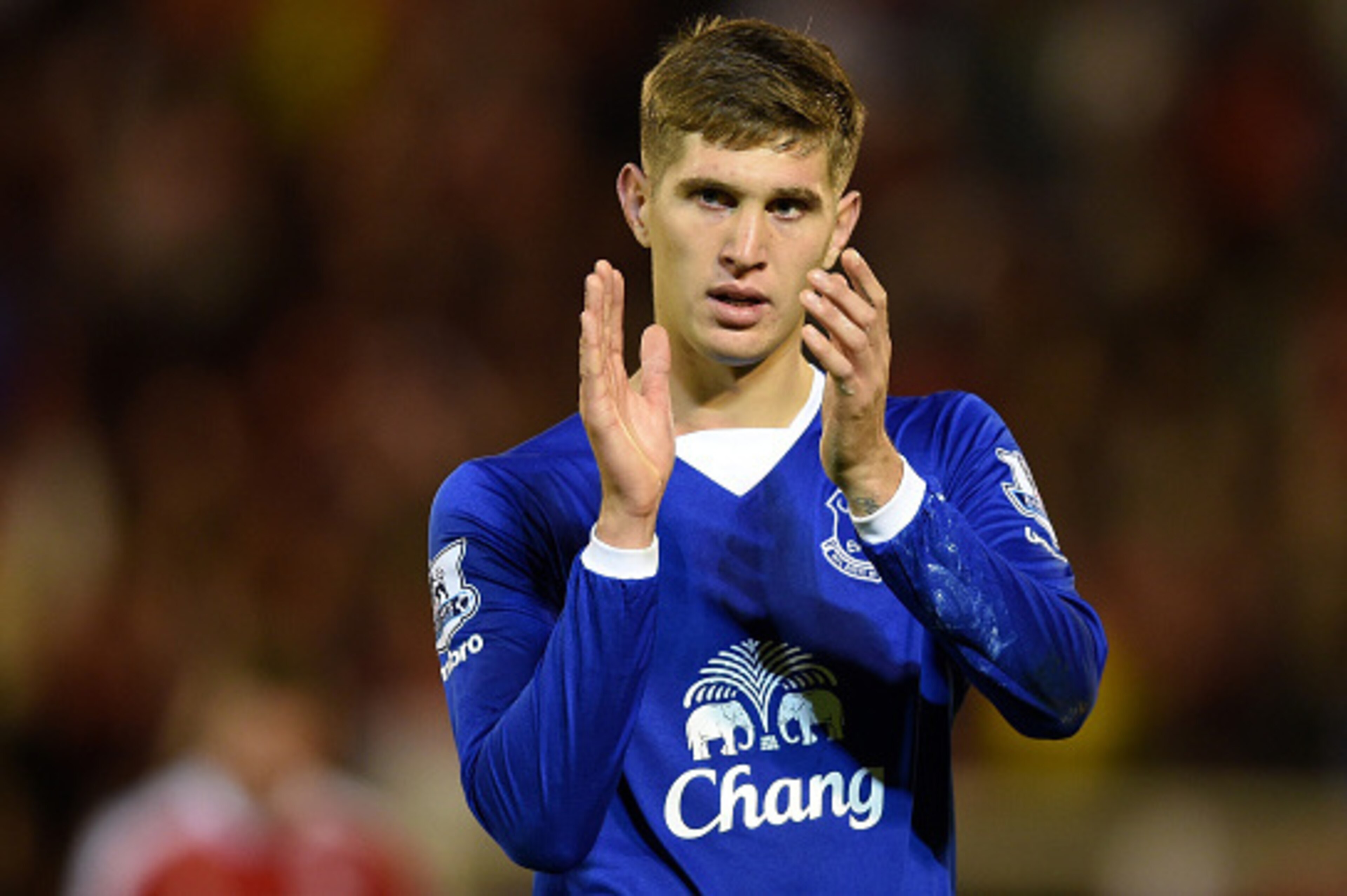BARNSLEY, ENGLAND - AUGUST 26:  John Stones of Everton applauds the fans after the Capital One Cup second round match between Barnsley and Everton at Oakwell Stadium on August 26, 2015 in Barnsley, England.  (Photo by Michael Regan/Getty Images)
