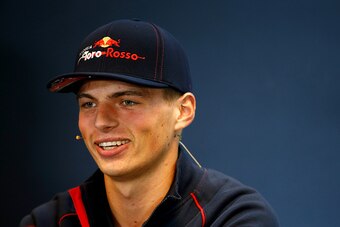SPA, BELGIUM - AUGUST 20:  Max Verstappen of Netherlands and Scuderia Toro Rosso looks on at a press conference during previews to the Formula One Grand Prix of Belgium at Circuit de Spa-Francorchamps on August 20, 2015 in Spa, Belgium.  (Photo by Charles
