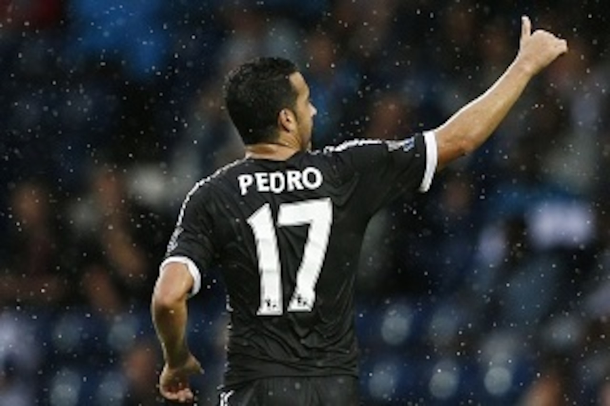 Chelsea's Spanish midfielder Pedro gestures after scoring the opening goal of the English Premier League football match between West Bromwich Albion and Chelsea at The Hawthorns in West Bromwich, central England on August 23, 2015. AFP PHOTO / JUSTIN TALL