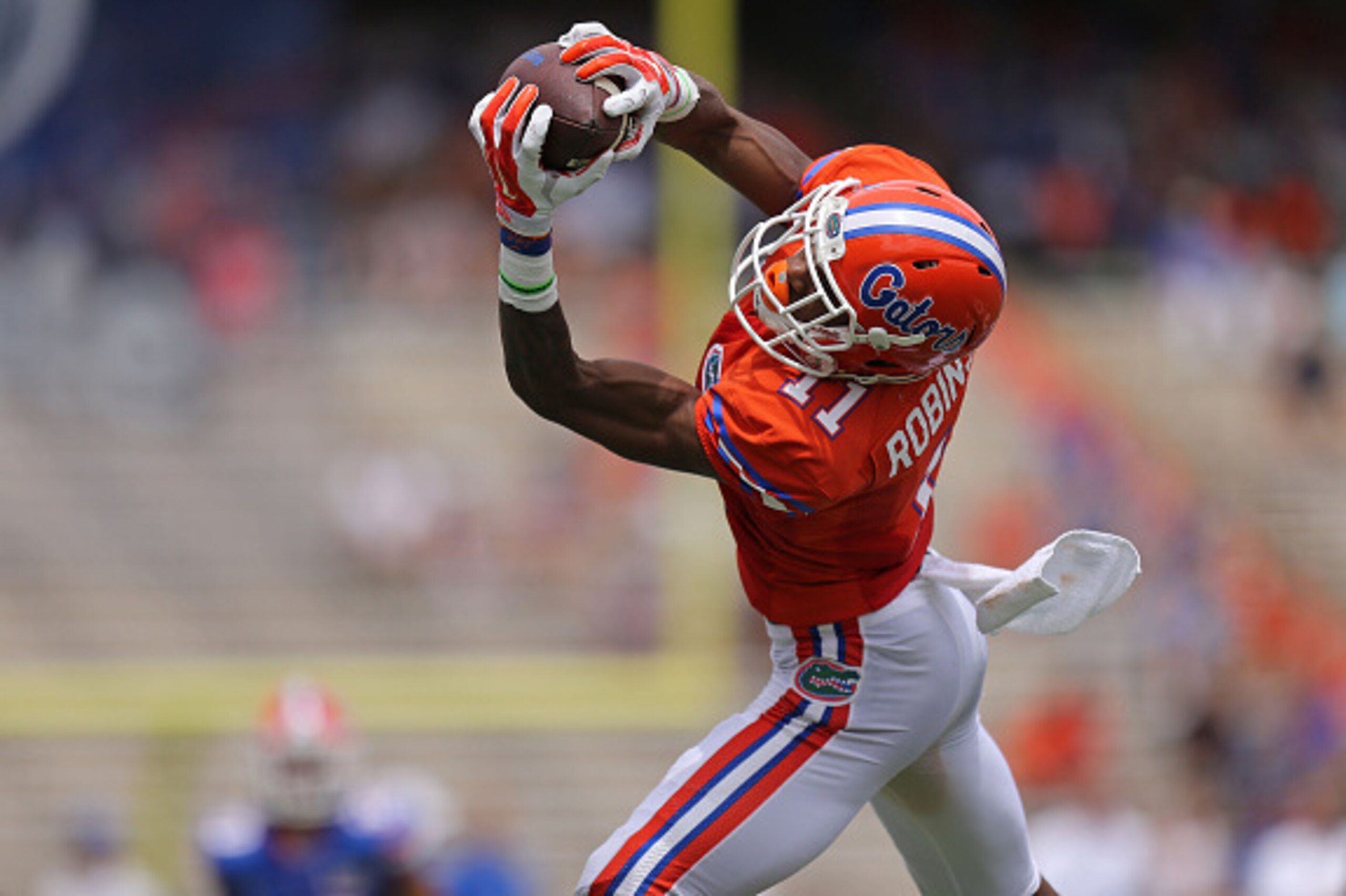 GAINESVILLE, FL - APRIL 11:  Florida Gators wide receiver Demarcus Robinson #11 plays during the spring football game on April 11, 2015 in Gainesville, Florida.  (Photo by Rob Foldy/Getty Images)