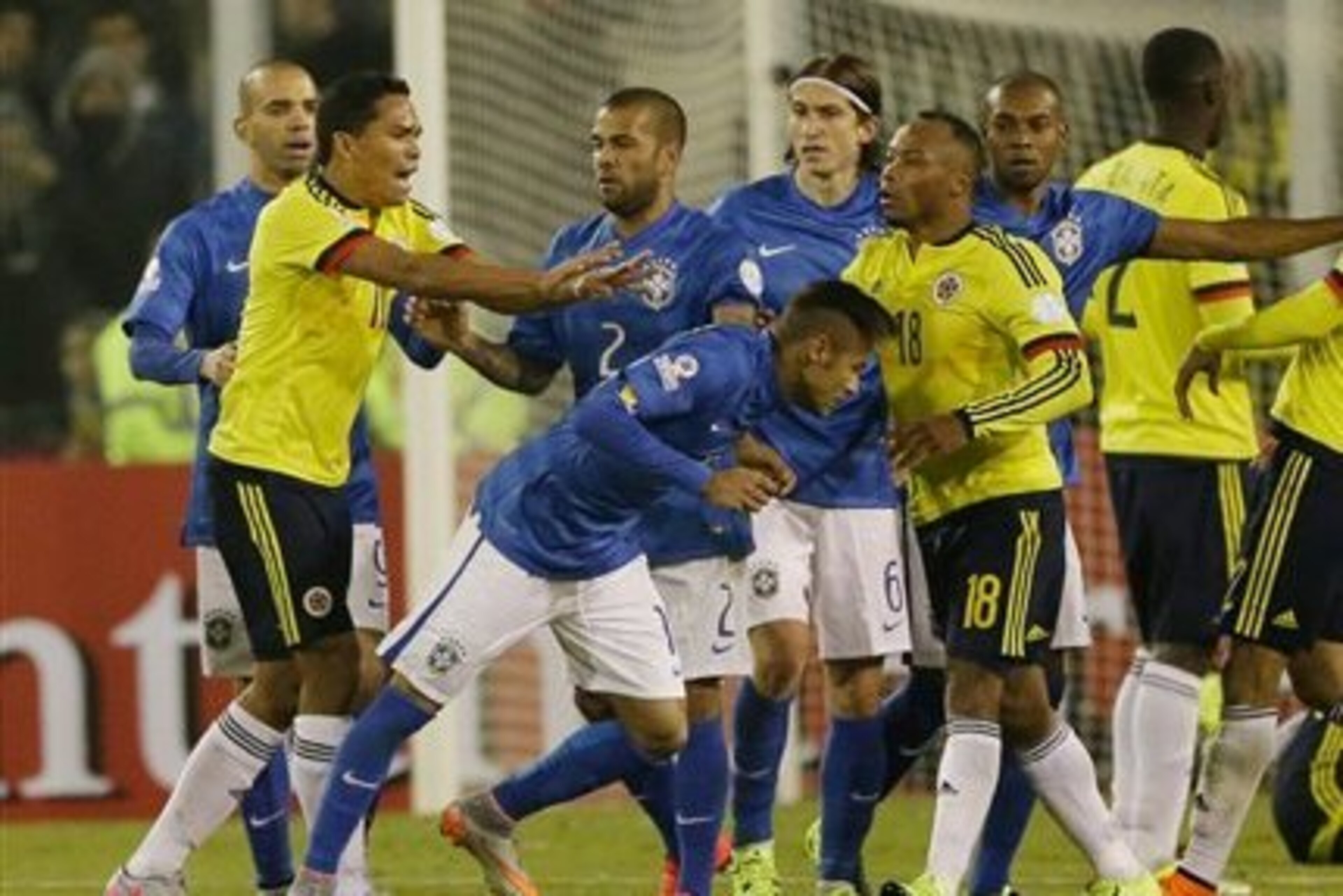 Carlos Bacca was none too impressed by Neymar's actions.