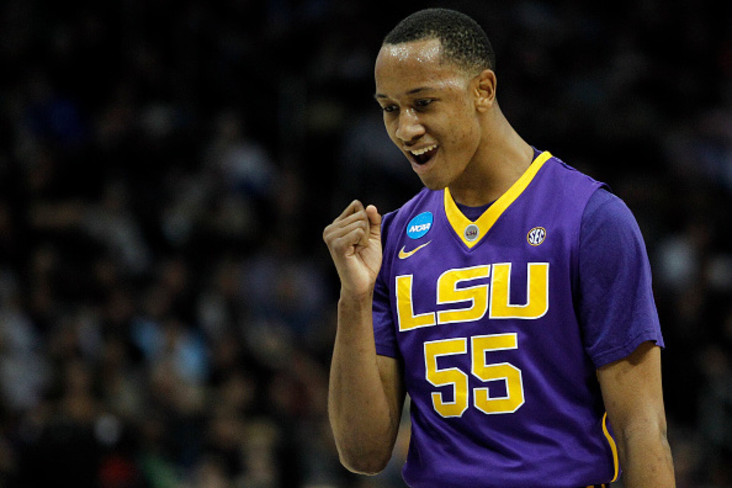 PITTSBURGH, PA - MARCH 19:  Tim Quarterman #55 of the LSU Tigers plays against the North Carolina State Wolfpack during the second round of the 2015 NCAA Men's Basketball Tournament at Consol Energy Center on March 19, 2015 in Pittsburgh, Pennsylvania.  (
