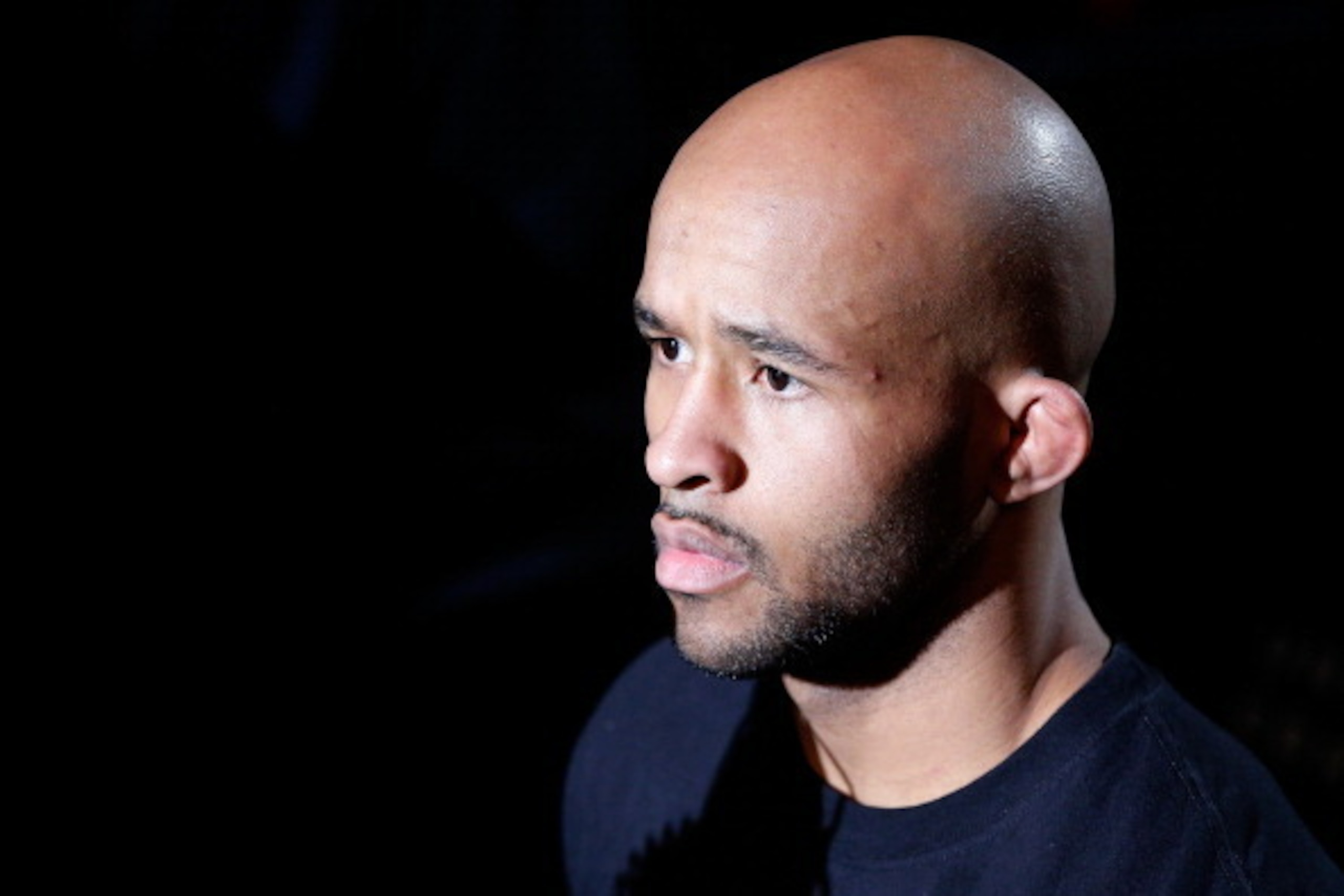 CHICAGO, IL - JANUARY 26: Demetrious Johnson enters the arena before his flyweight championship fight against John Dodson during the UFC on FOX event on January 26, 2013 at United Center in Chicago, Illinois. (Photo by Josh Hedges/Zuffa LLC/Zuffa LLC via 