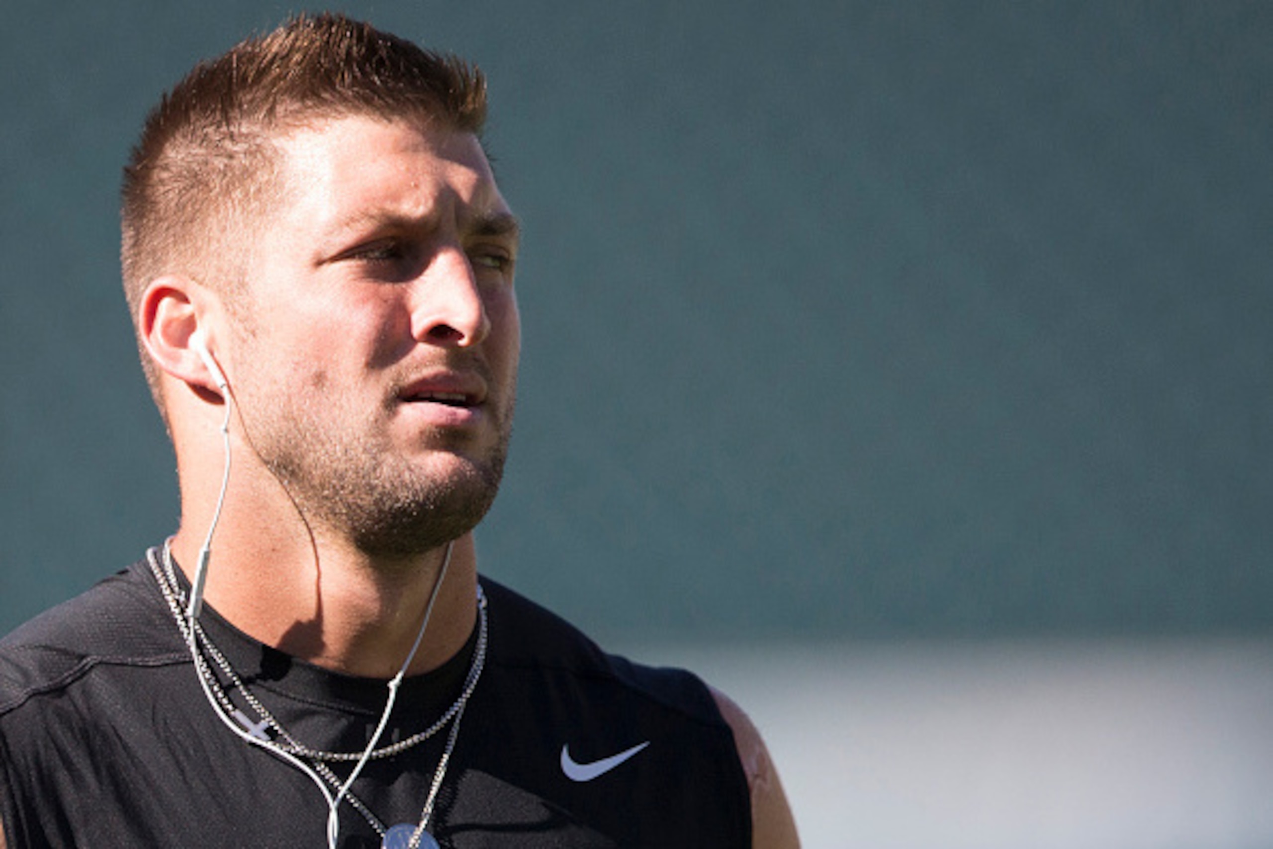 PHILADELPHIA, PA - AUGUST 22: Tim Tebow #11 of the Philadelphia Eagles warms up prior to the game against the Baltimore Ravens on August 22, 2015 at Lincoln Financial Field in Philadelphia, Pennsylvania.  (Photo by Mitchell Leff/Getty Images)