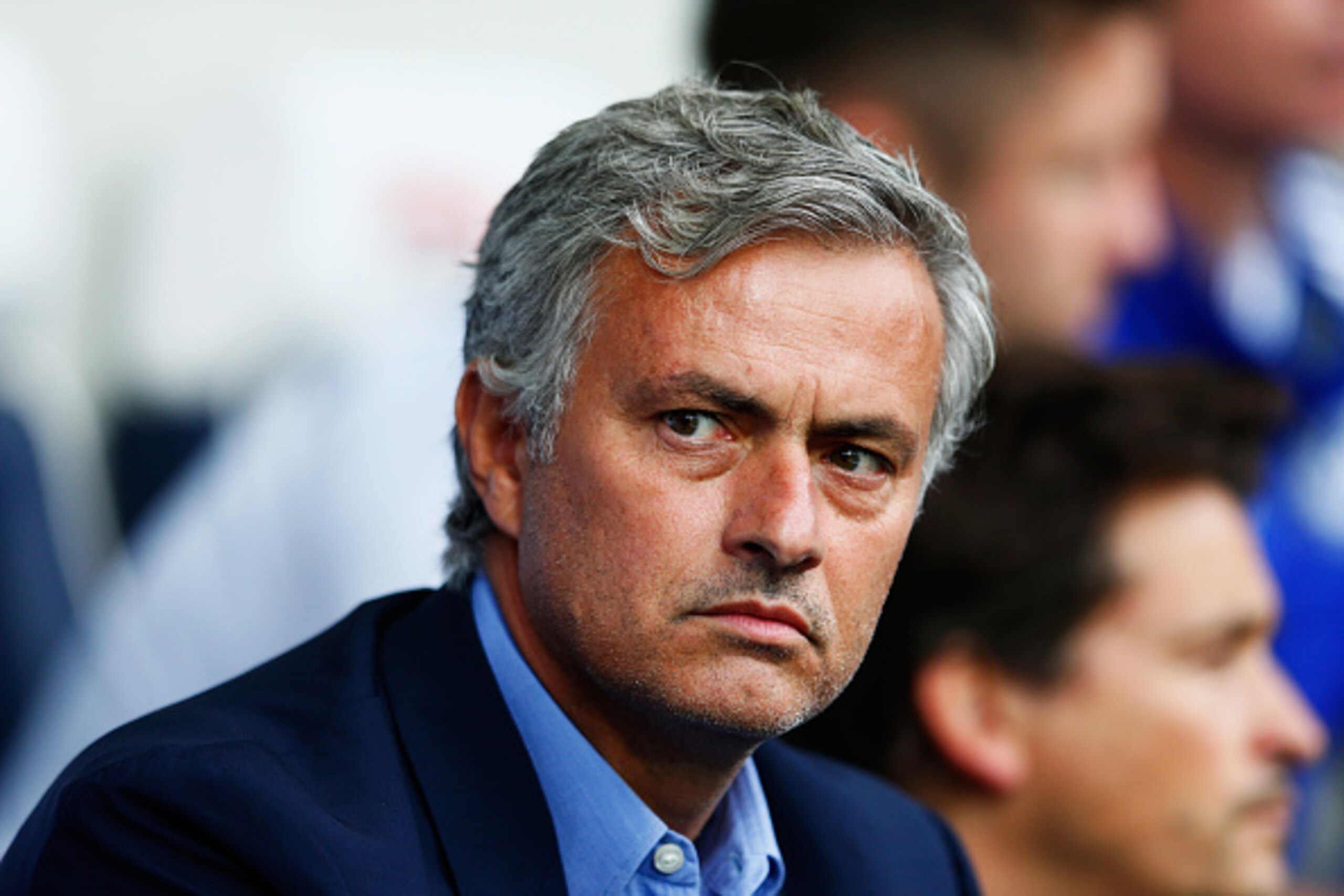 WEST BROMWICH, ENGLAND - AUGUST 23: Jose Mourinho, manager of Chelsea looks on during the Barclays Premier League match between West Bromwich Albion and Chelsea at The Hawthorns on August 23, 2015 in West Bromwich, England.  (Photo by Julian Finney/Getty 
