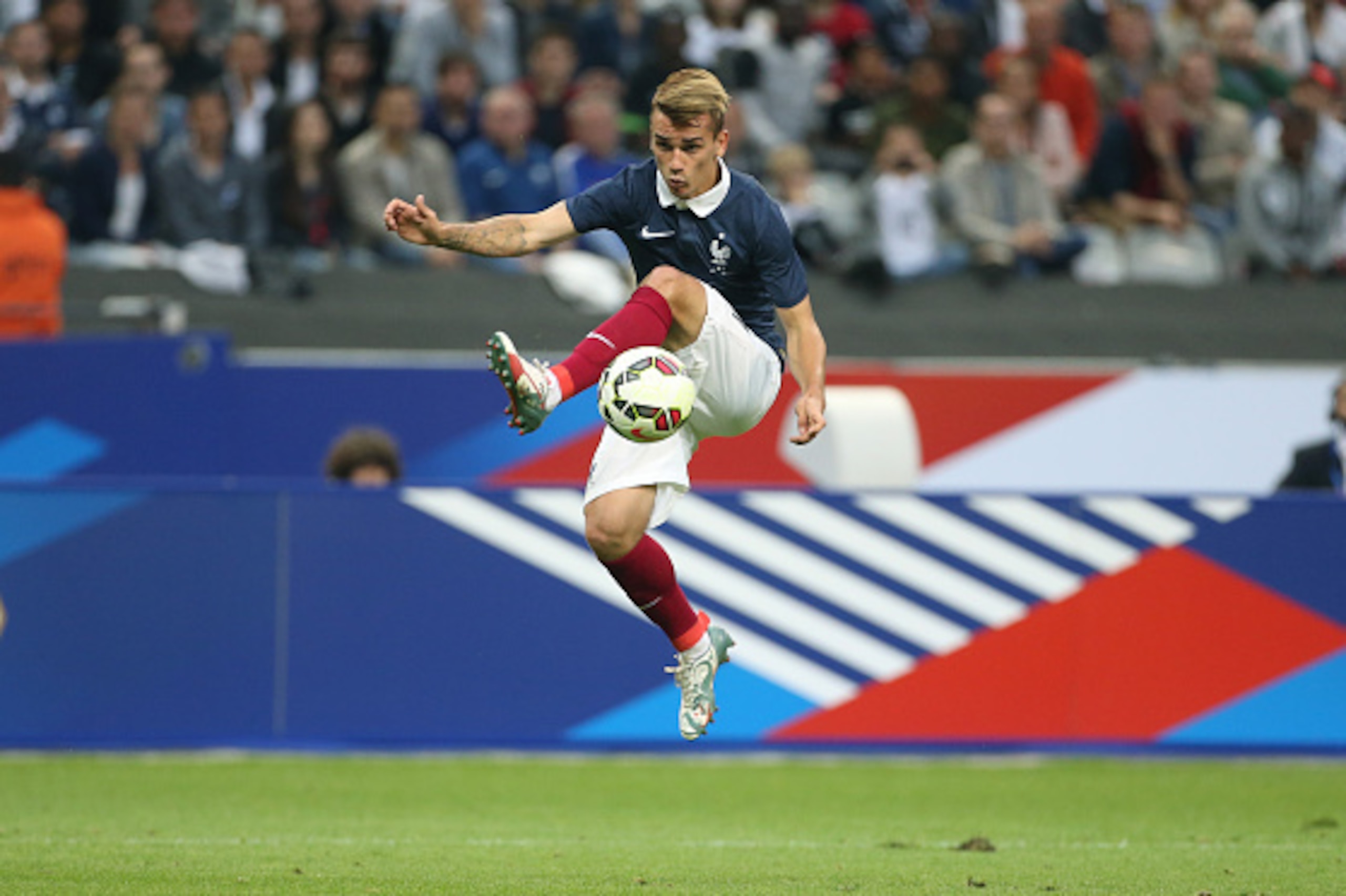 PARIS, FRANCE - JUNE 7: Antoine Griezmann of France in action during the international friendly match between France and Belgium at Stade de France on June 7, 2015 in Saint-Denis nearby Paris, France. (Photo by Jean Catuffe/Getty Images)