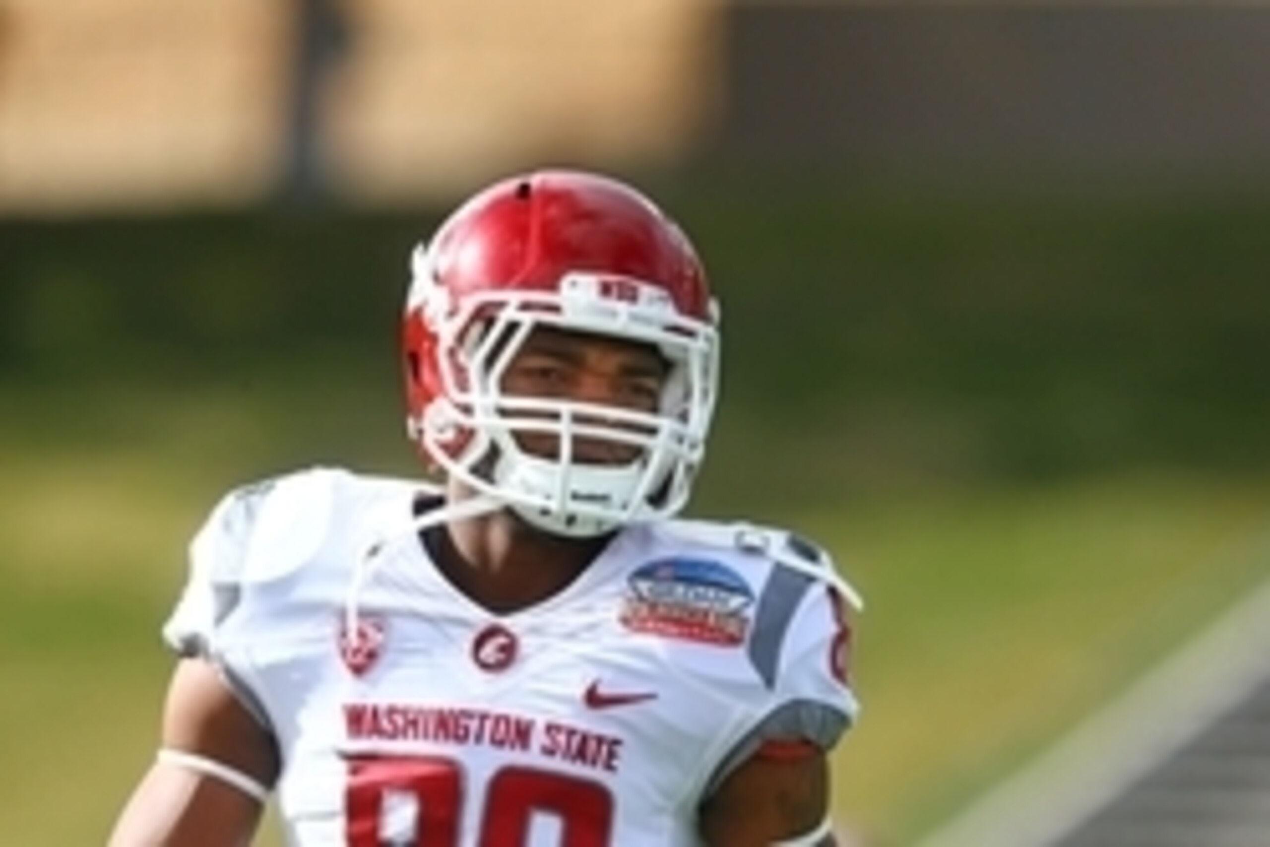 Dec 21, 2013; Albuquerque, NM, USA; Washington State Cougars wide receiver Dom Williams (80) against the Colorado State Rams during the Gildan New Mexico Bowl at University Stadium. Mandatory Credit: Mark J. Rebilas-USA TODAY Sports