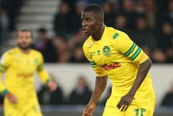 PARIS, FRANCE - JANUARY 19: Papy Djilobodji of Nantes in action during the french Ligue 1 match between Paris Saint-Germain FC and FC Nantes at the Parc des Princes stadium on January 19, 2014 in Paris, France. (Photo by John Berry/Getty Images)