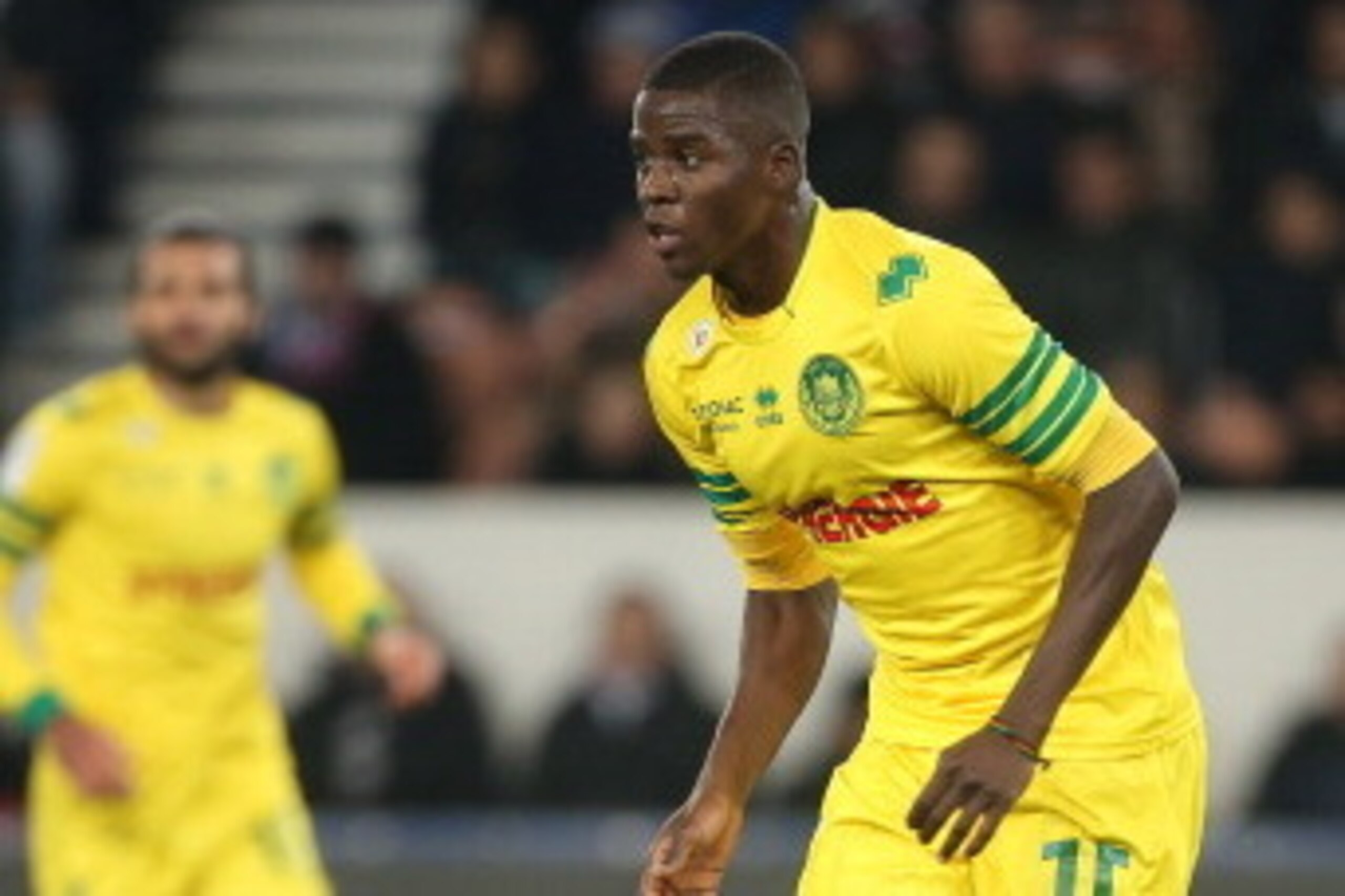 PARIS, FRANCE - JANUARY 19: Papy Djilobodji of Nantes in action during the french Ligue 1 match between Paris Saint-Germain FC and FC Nantes at the Parc des Princes stadium on January 19, 2014 in Paris, France. (Photo by John Berry/Getty Images)
