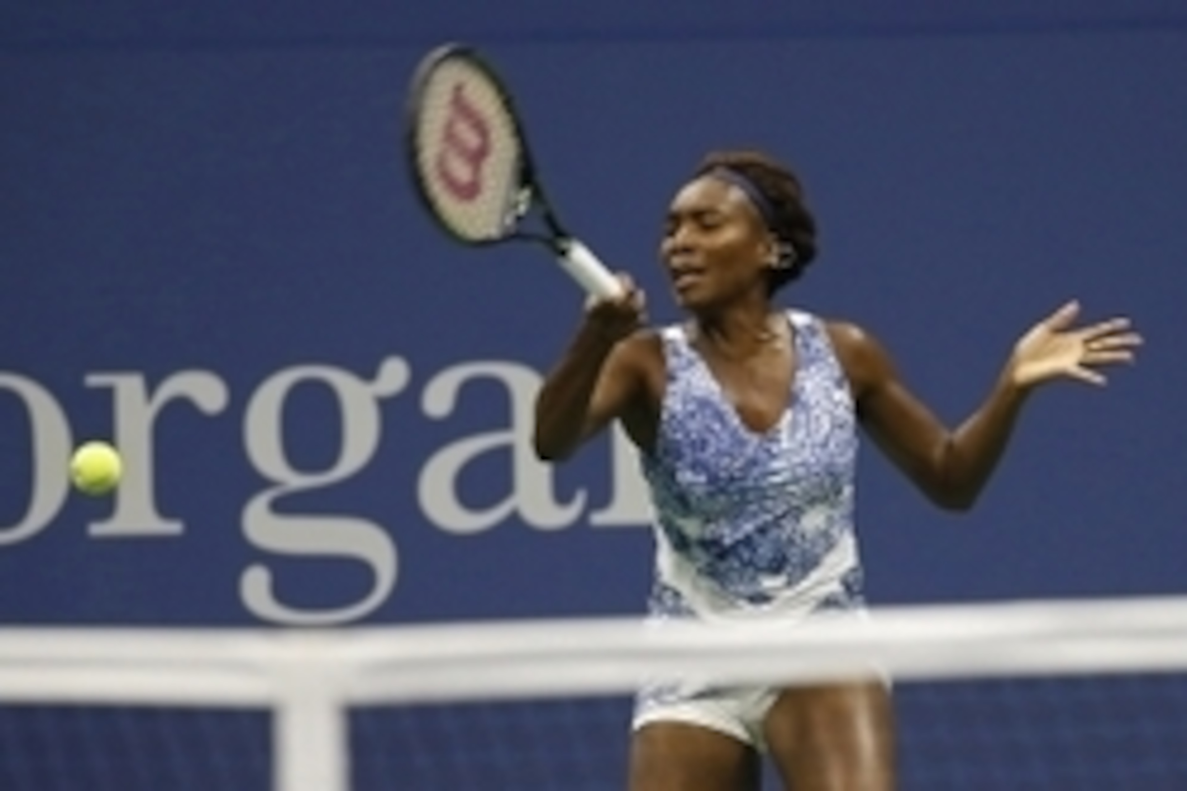 Sep 2, 2015; New York, NY, USA; Venus Williams of the United States hits a forehand against Irina Falconi of the United States (not pictured) on day three of the 2015 U.S. Open tennis tournament at USTA Billie Jean King National Tennis Center. Mandatory C Sep 2, 2015; New York, NY, USA; Venus Williams of the United States hits a forehand against Irina Falconi of the United States (not pictured) on day three of the 2015 U.S. Open tennis tournament at USTA Billie Jean King National Tennis Center. Mandatory C