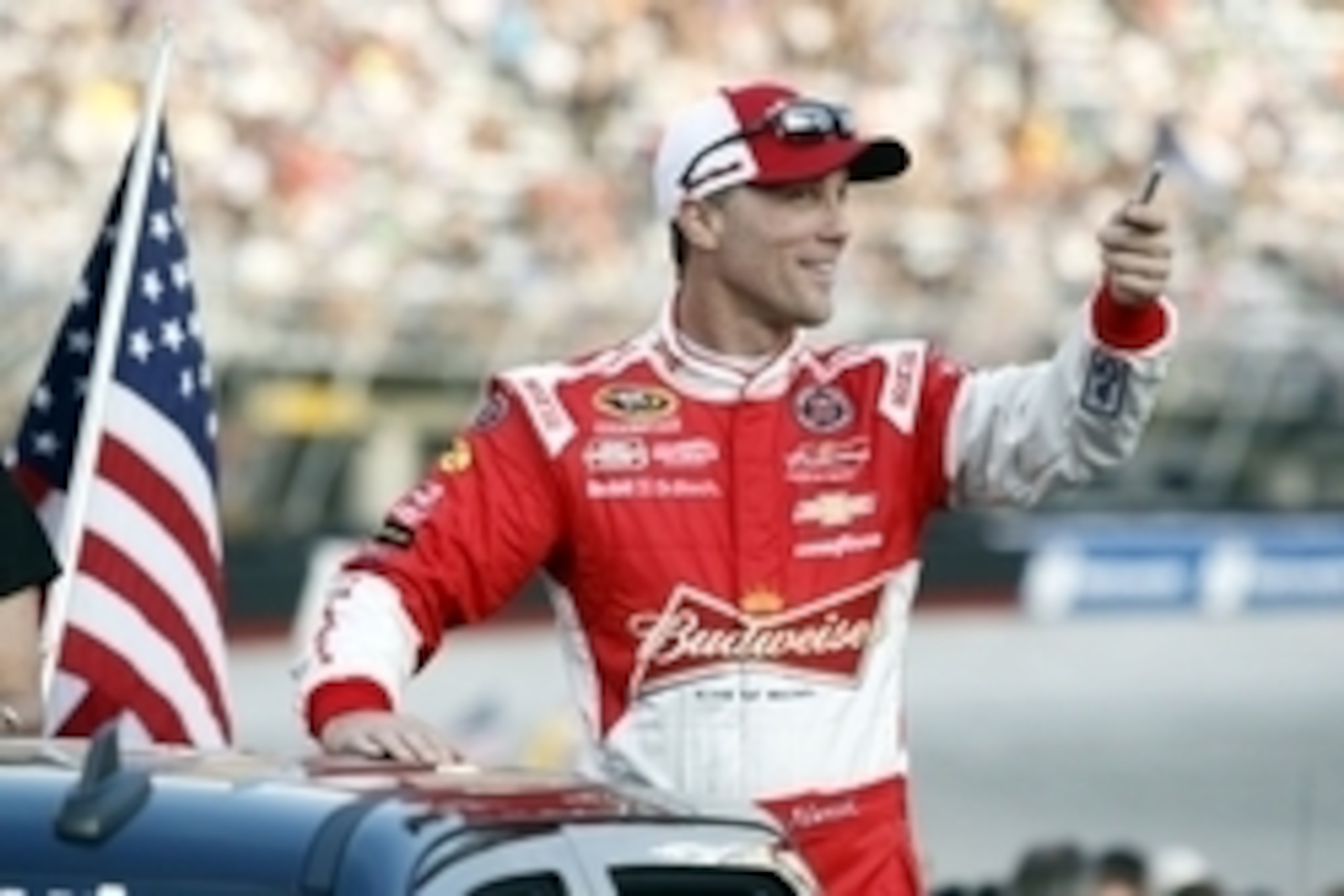 Aug 22, 2015; Bristol, TN, USA; Sprint Cup Series driver Kevin Harvick (4) before the Irwin Tools Night Race at Bristol Motor Speedway. Mandatory Credit: Peter Casey-USA TODAY Sports