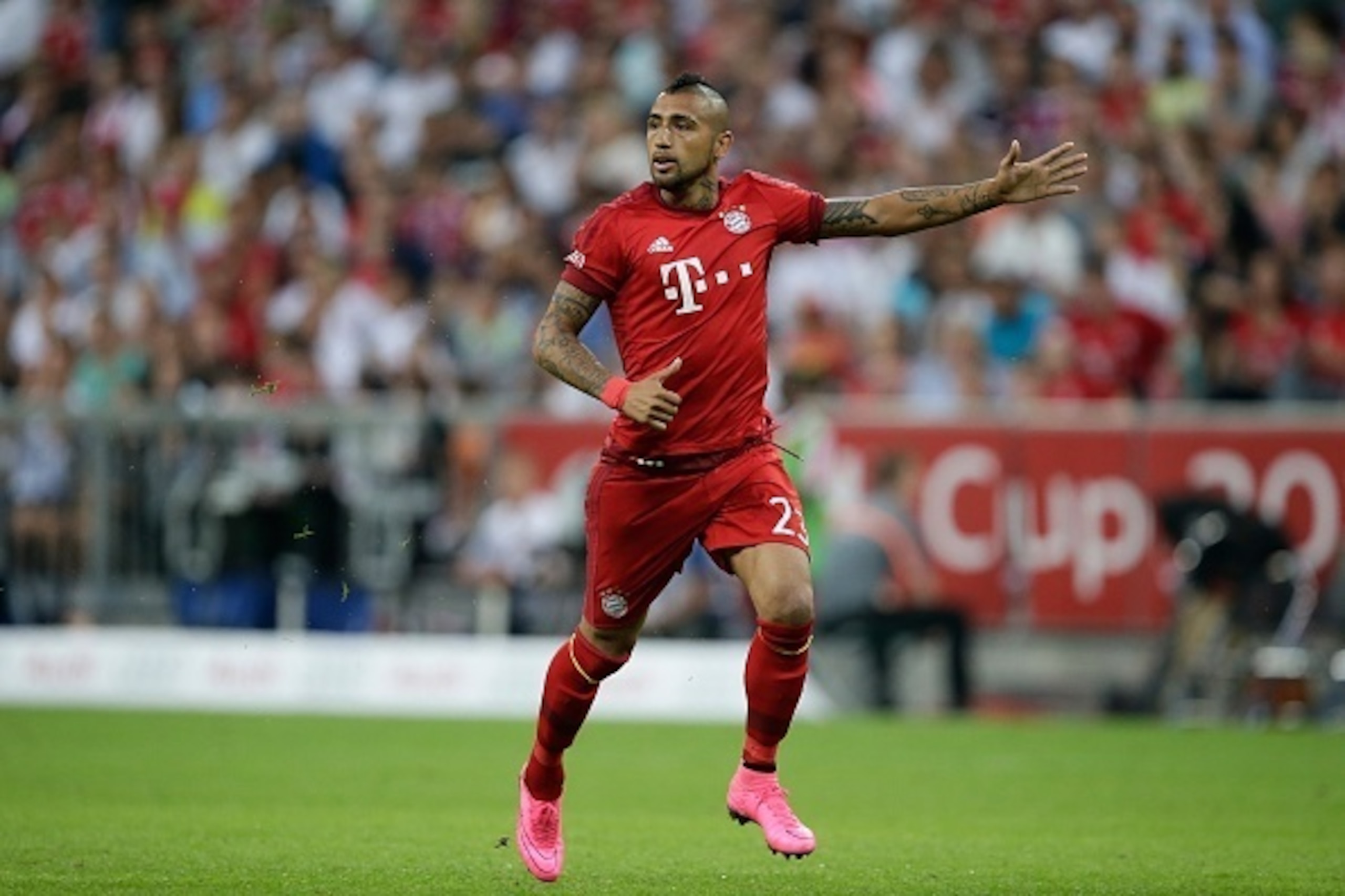 Arturo Vidal of FC Bayern Munchen during the AUDI Cup final match between Real Madrid and FC Bayern Munich on August 5, 2015 at the Allianz Arena in Munich, Germany(Photo by VI Images via Getty Images)