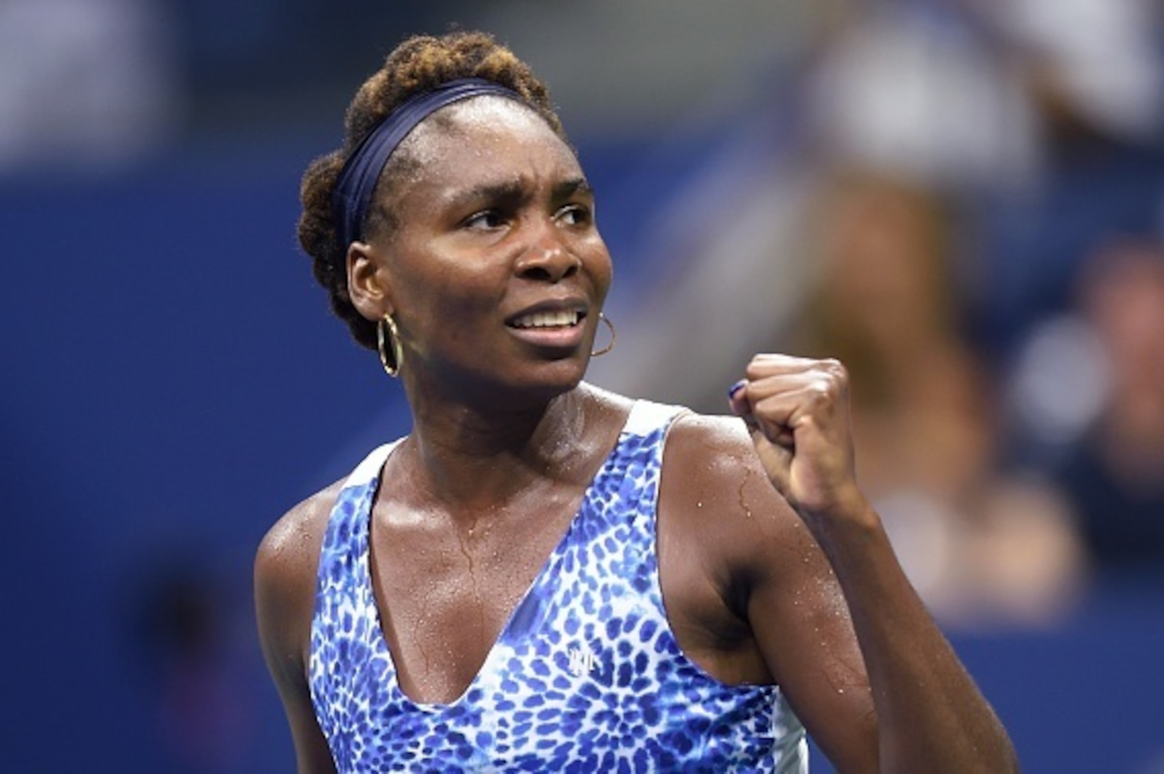 Venus Williams of the US celebrates during her victory over Irina Falconi of the US during their US Open 2015 second round women's singles match at the USTA Billie Jean King National Center September 2, 2015 in New York. AFP PHOTO/DON EMMERT (Pho Venus Williams of the US celebrates during her victory over Irina Falconi of the US during their US Open 2015 second round women's singles match at the USTA Billie Jean King National Center September 2, 2015 in New York. AFP PHOTO/DON EMMERT (Pho