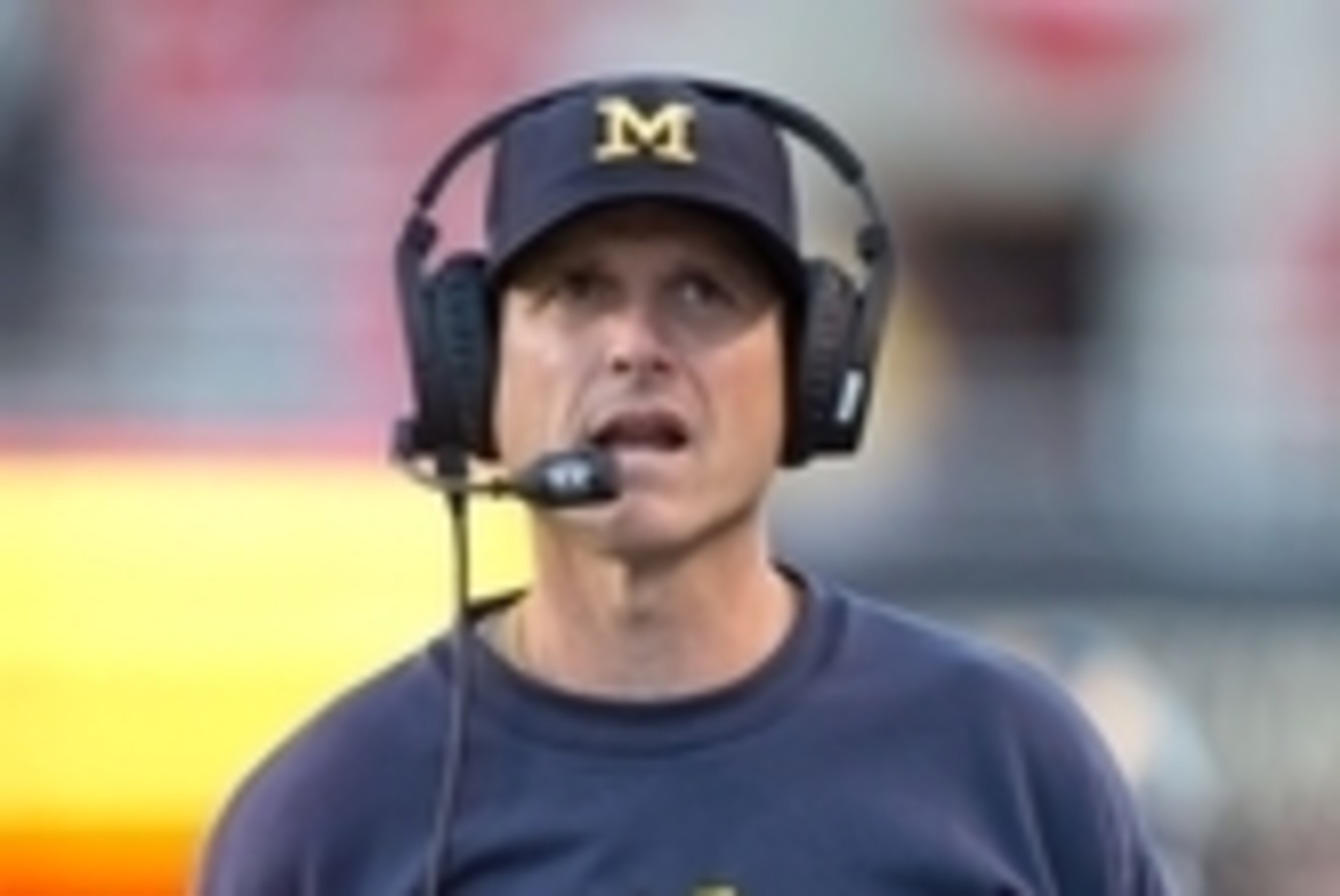Sep 3, 2015; Salt Lake City, UT, USA; Michigan Wolverines head coach Jim Harbaugh during the first half against the Utah Utes at Rice-Eccles Stadium. Mandatory Credit: Russ Isabella-USA TODAY Sports