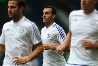 WEST BROMWICH, ENGLAND - AUGUST 23:  Pedro of Chelsea warms up before the Barclays Premier League match between West Bromwich Albion and Chelsea on August 23, 2015 in West Bromwich, United Kingdom.  (Photo by Catherine Ivill - AMA/Getty Images)