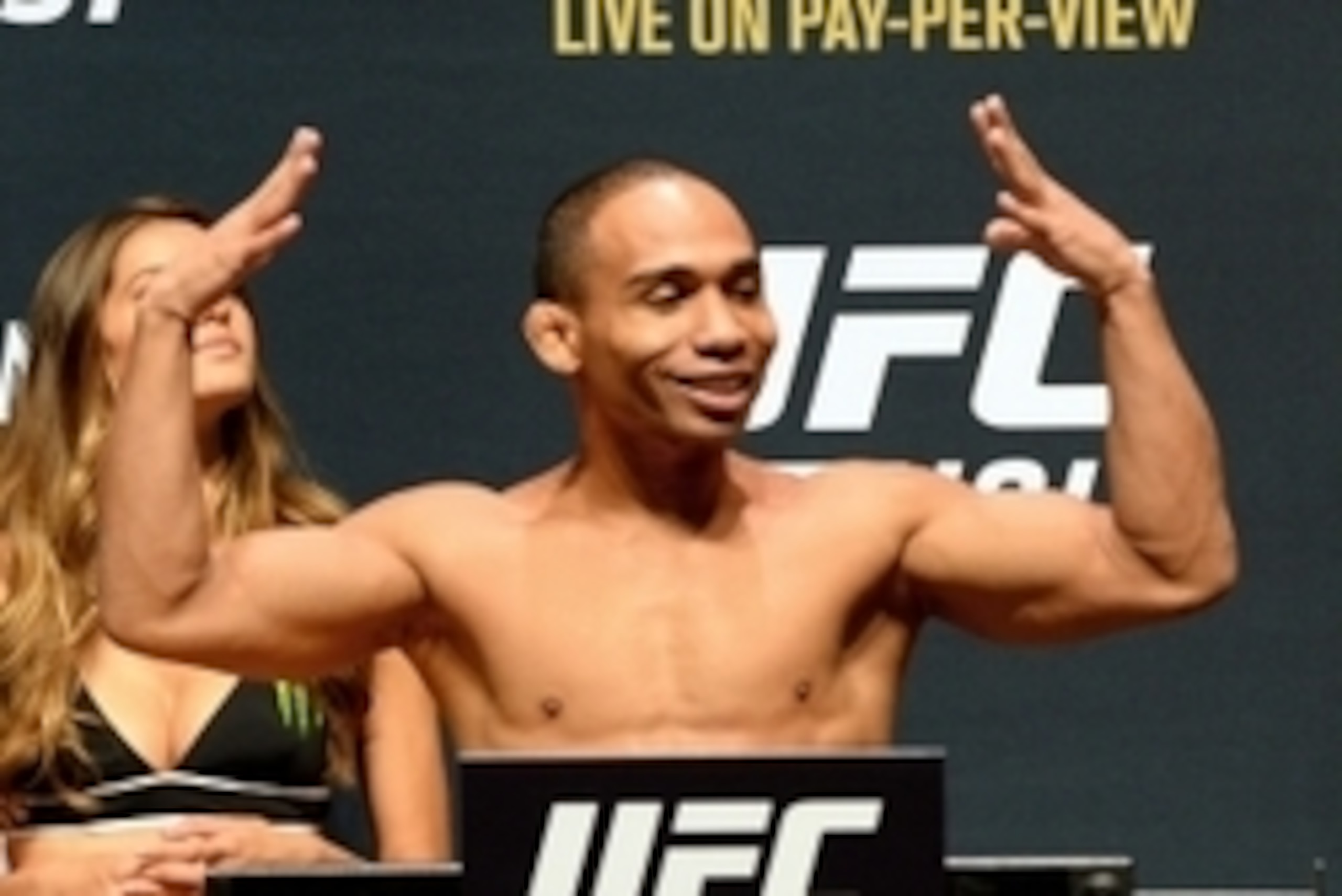 Sep 4, 2015; Las Vegas, NV, USA; John Dodson during weigh-ins for his Flyweight Title Fight at UFC 191 against Demetrious Johnson (not pictured) at MGM Grand Garden Arena. Mandatory Credit: Jayne Kamin-Oncea-USA TODAY Sports