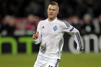 FLORENCE, ITALY - APRIL 23: Andriy Yarmolenko of FC Dynamo Kyiv in action during the UEFA Europa League Quarter Final match between ACF Fiorentina and FC Dynamo Kyiv on April 23, 2015 in Florence, Italy.  (Photo by Gabriele Maltinti/Getty Images)