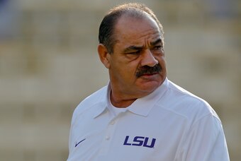 Sep 14, 2013; Baton Rouge, LA, USA; LSU Tigers defensive coordinator John Chavis before a game against the Kent State Golden Flashes at Tiger Stadium. Mandatory Credit: Derick E. Hingle-USA TODAY Sports