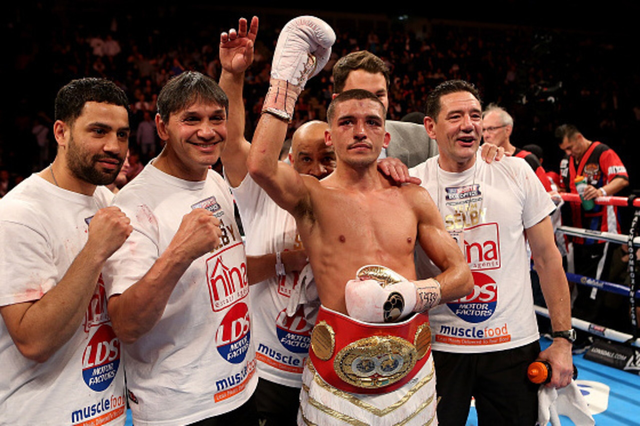 LONDON, ENGLAND - MAY 30:  Lee Selby of Wales celebrates with the IBF Featherweight World Championship belt after defeating Evgeny Gradovich during the IBF Featherweight World Championship bout at The O2 Arena on May 30, 2015 in London, England.  (Photo b