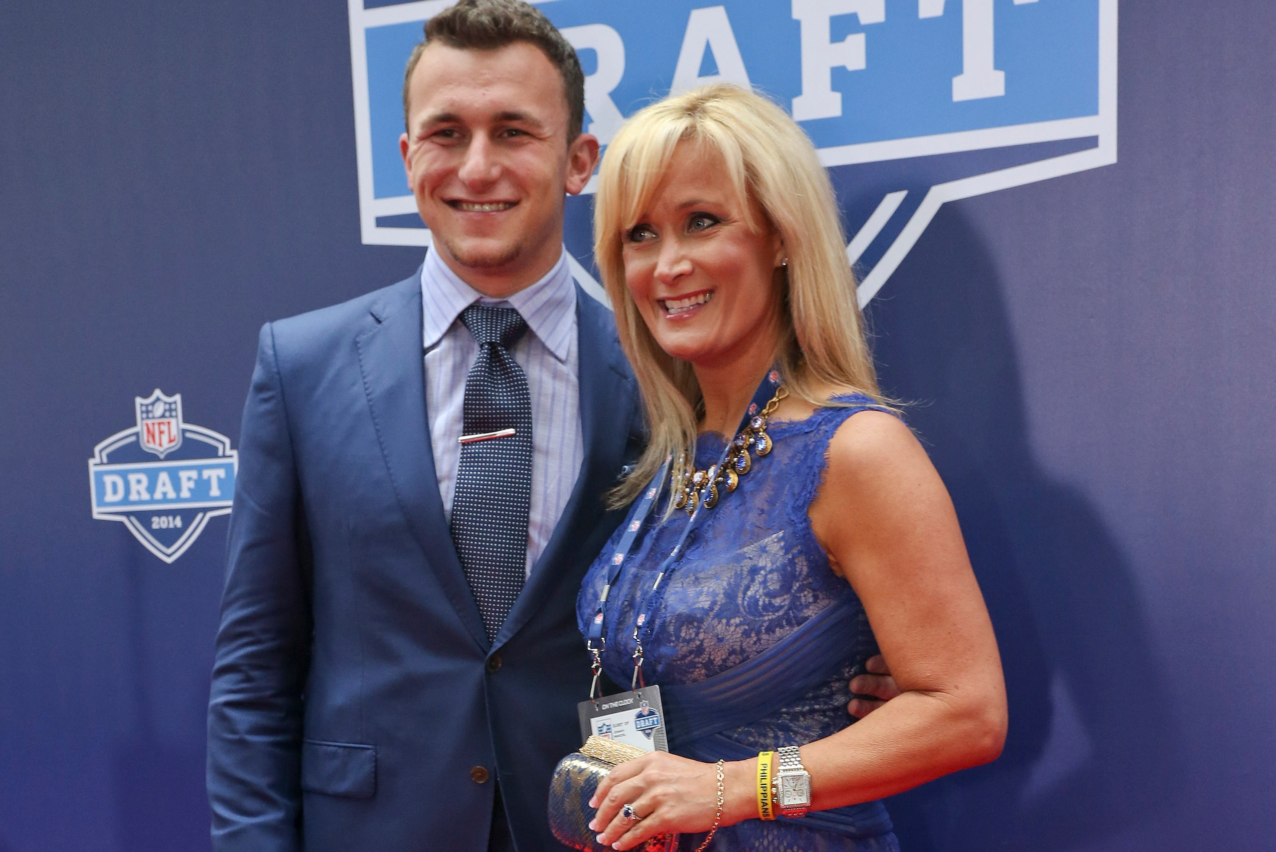 Johnny and Michelle Manziel at the 2014 NFL draft.