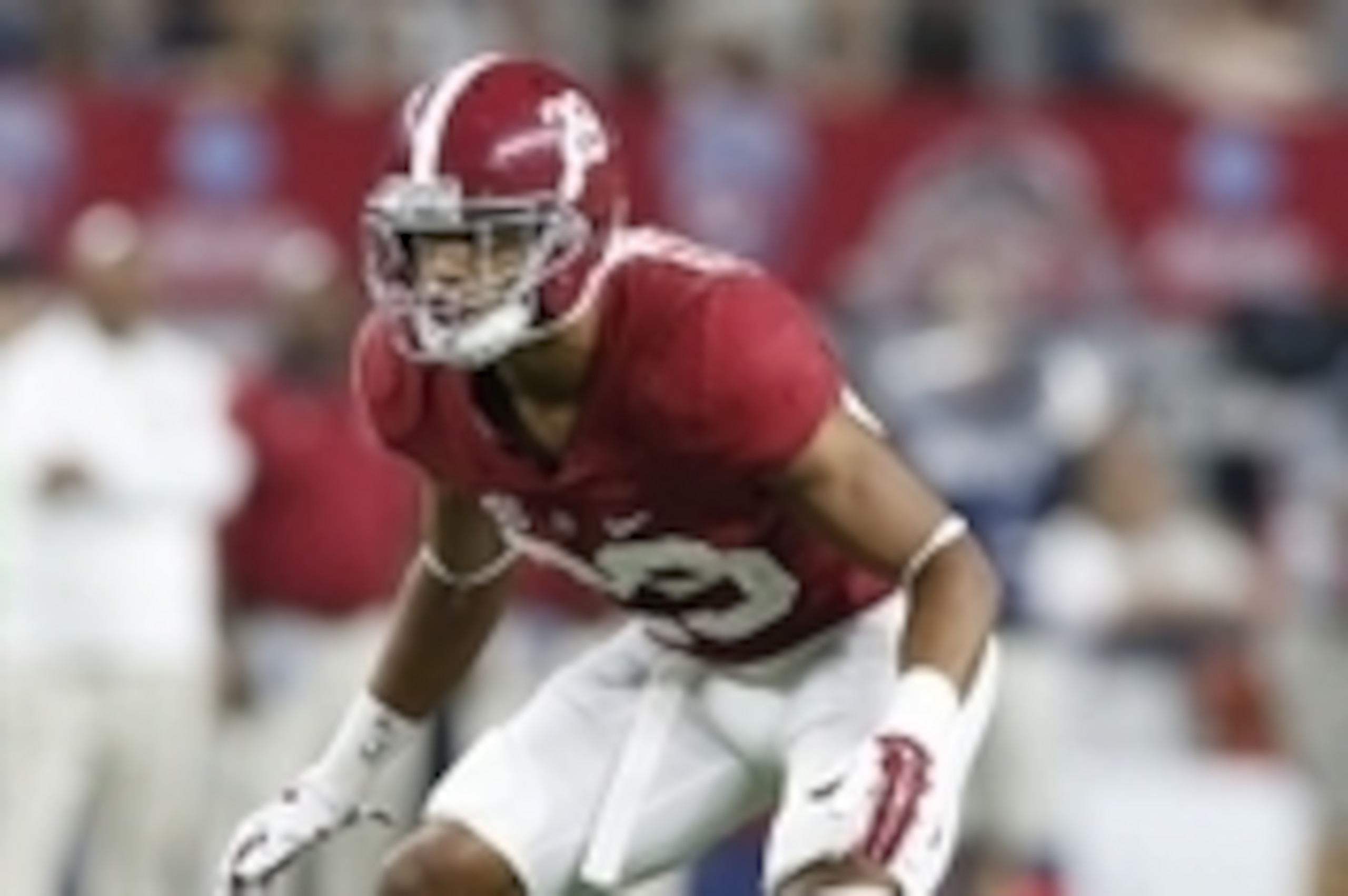 Sep 5, 2015; Arlington, TX, USA; Alabama Crimson Tide cornerback Minkah Fitzpatrick (29) in action against the Wisconsin Badgers at AT&T Stadium. Mandatory Credit: Matthew Emmons-USA TODAY Sports